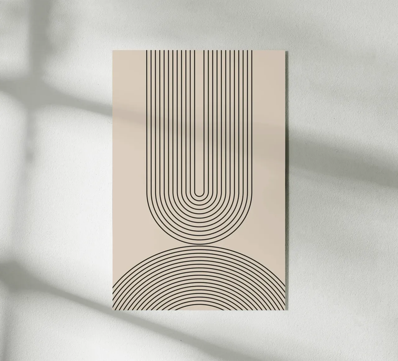 Line art geometrica astratta a forma di U plexiglass da Melloi Art Print