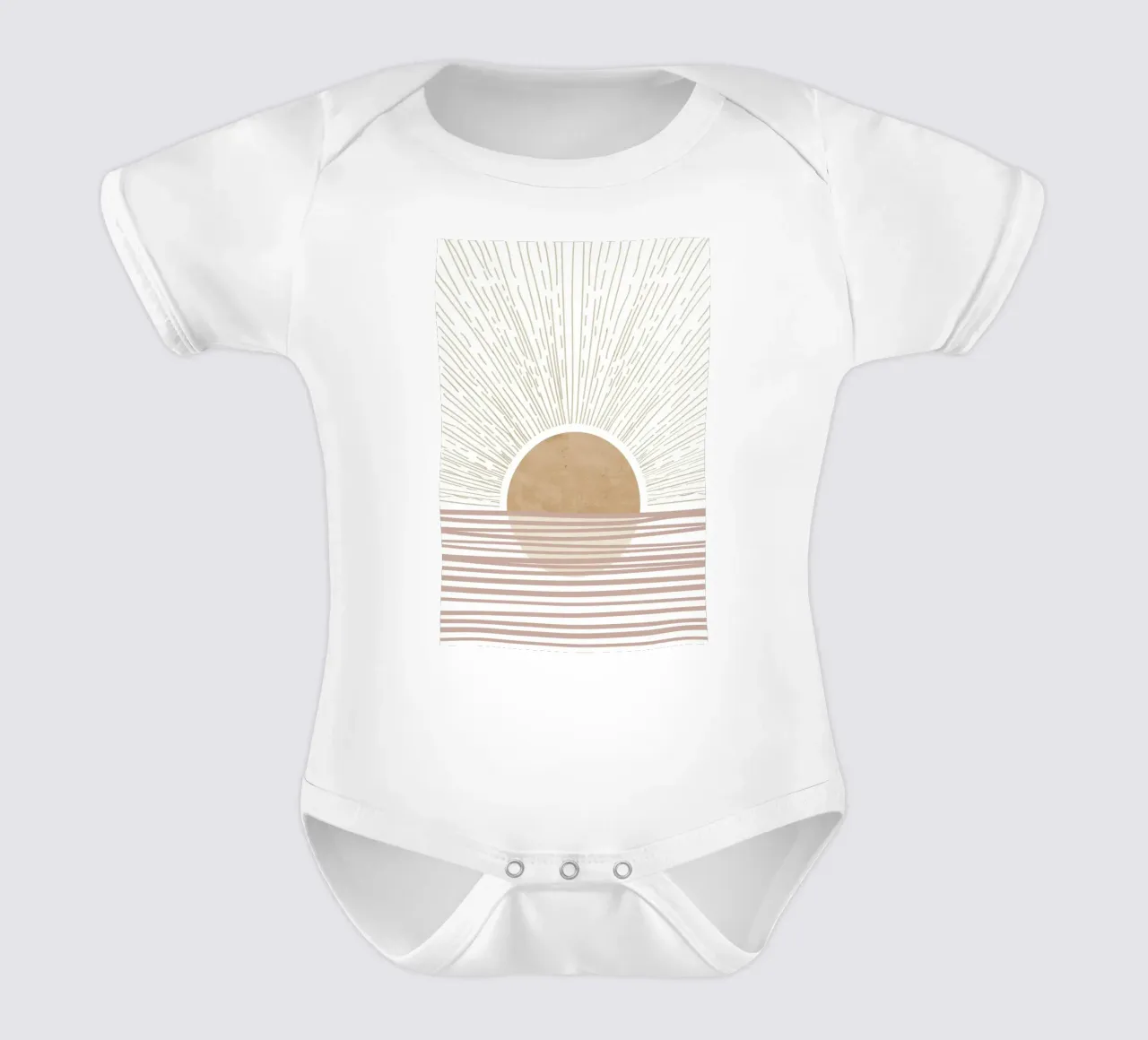 Alba astratta all'orizzonte body neonato maniche corte da Melloi Art Print