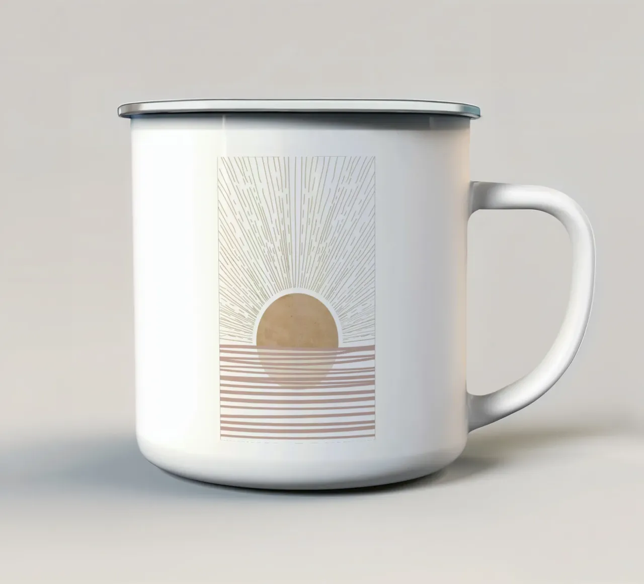 Alba astratta all'orizzonte tazza in smalto da Melloi Art Print