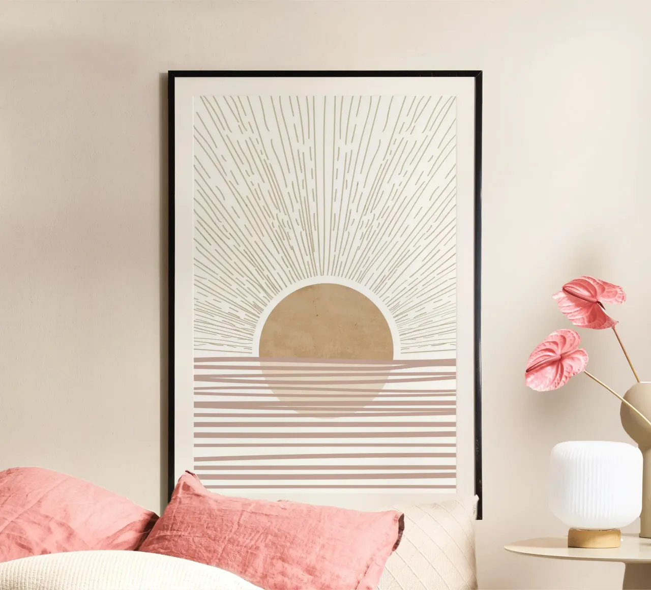 Alba astratta all'orizzonte carta hahnemühle da Melloi Art Print