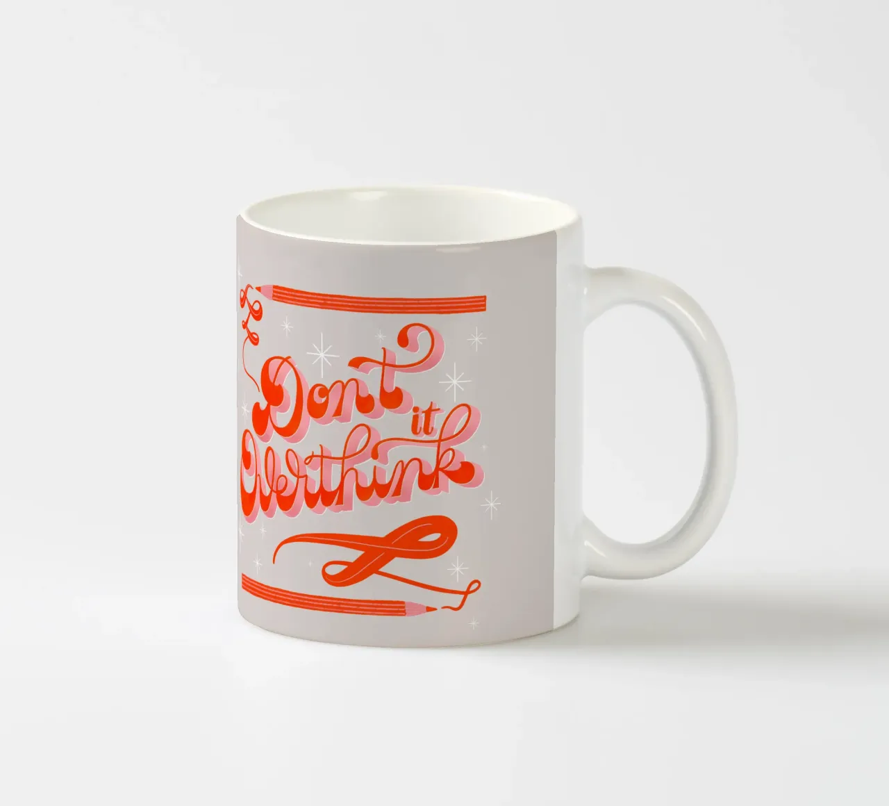 Don't Overthink it. Zitat. Denk nicht zuviel nach. Keramik Tasse von CalliLetters