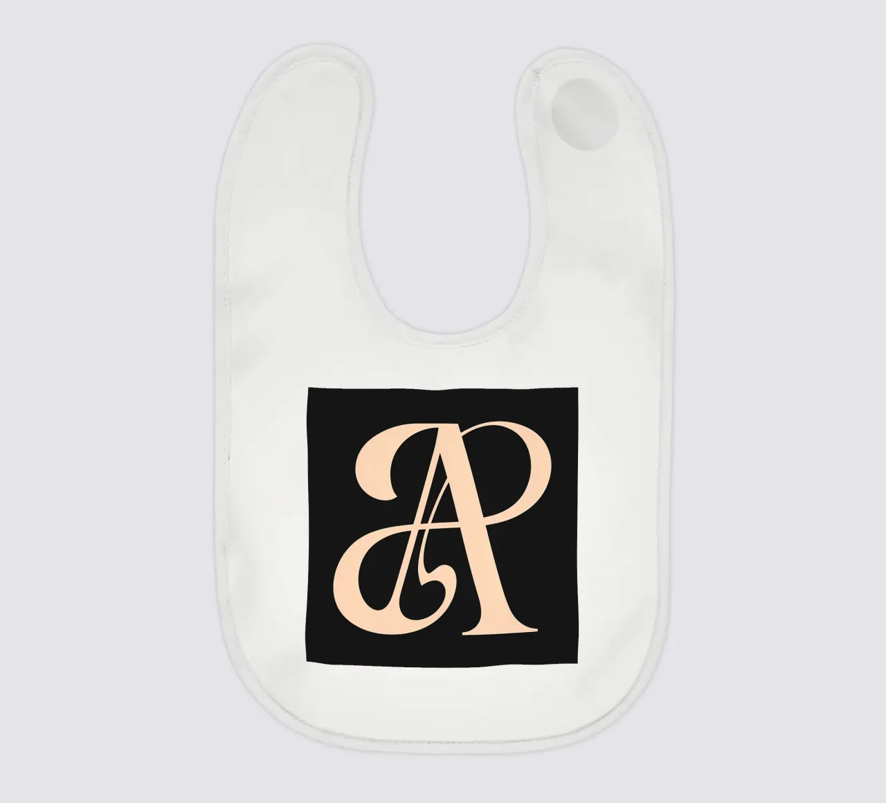 Cursive "A" baby bib by inspirational quote
