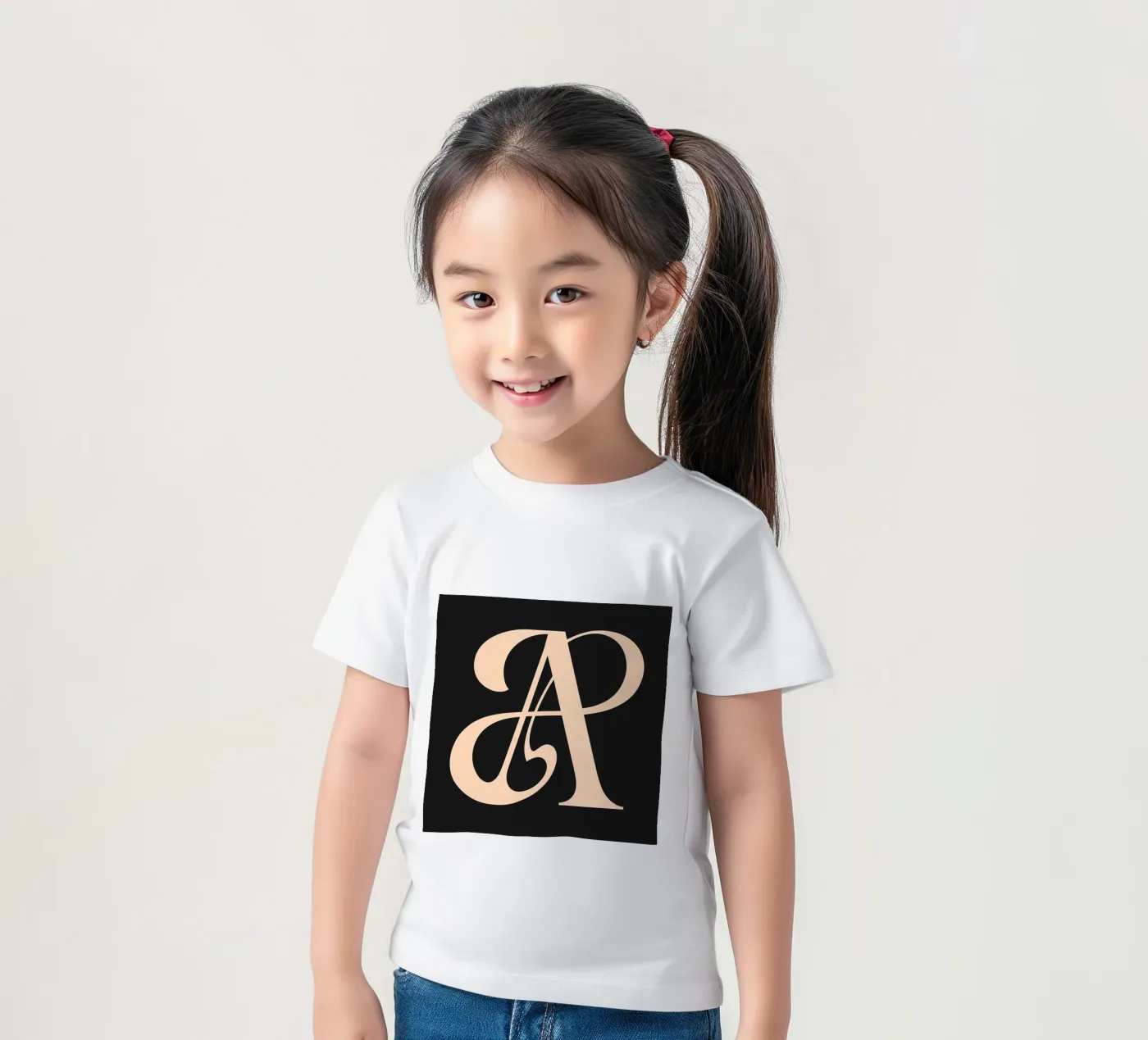 Cursive "A" kids t-shirt by inspirational quote