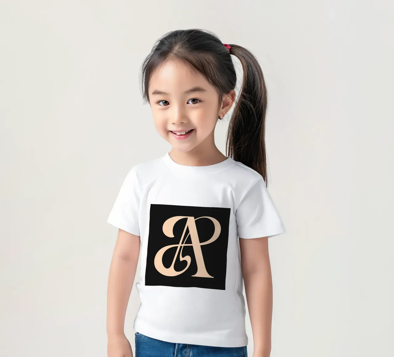 Cursief "A" kinder t-shirt van inspirational quote