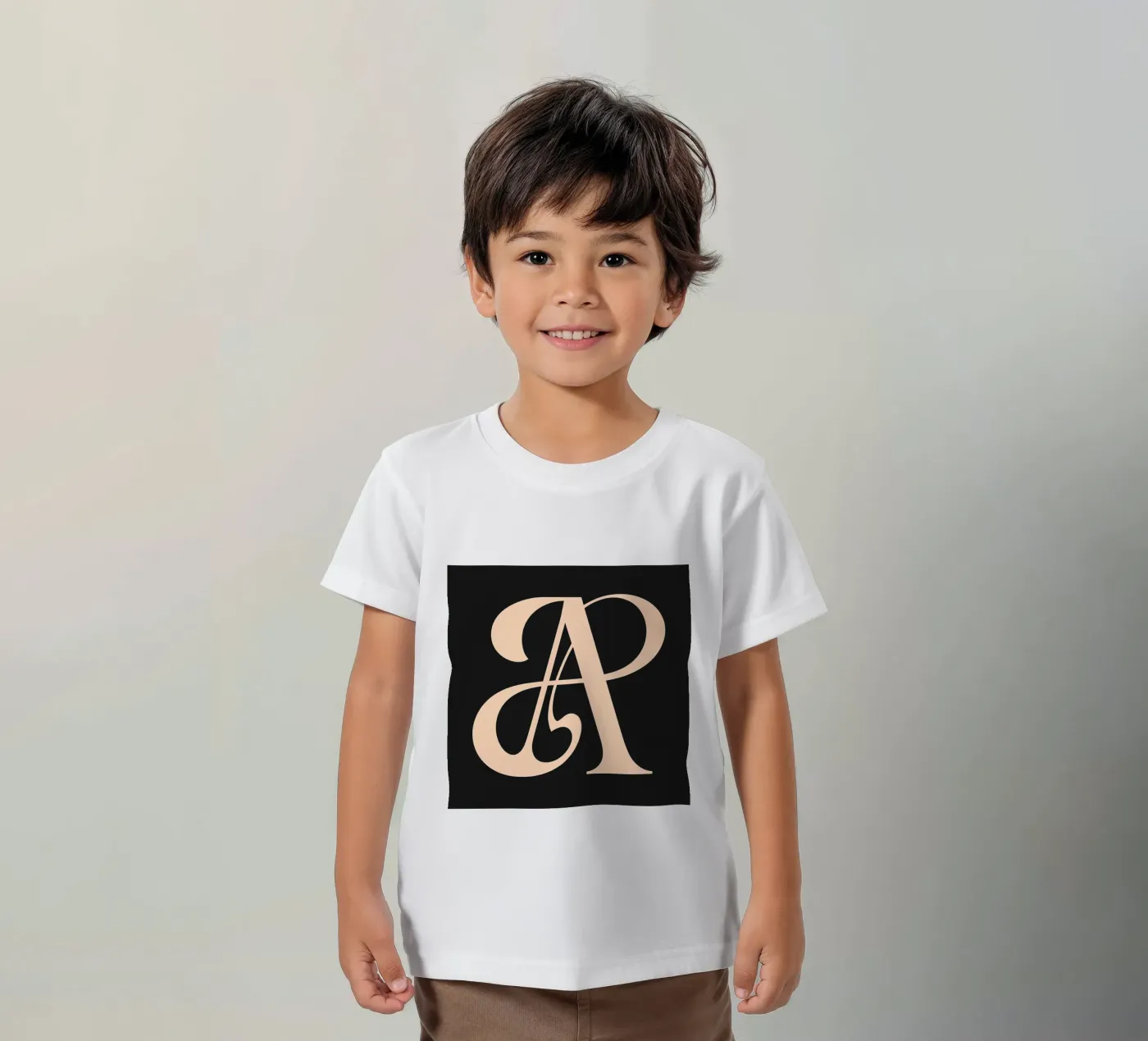 Cursive "A" kids t-shirt by inspirational quote