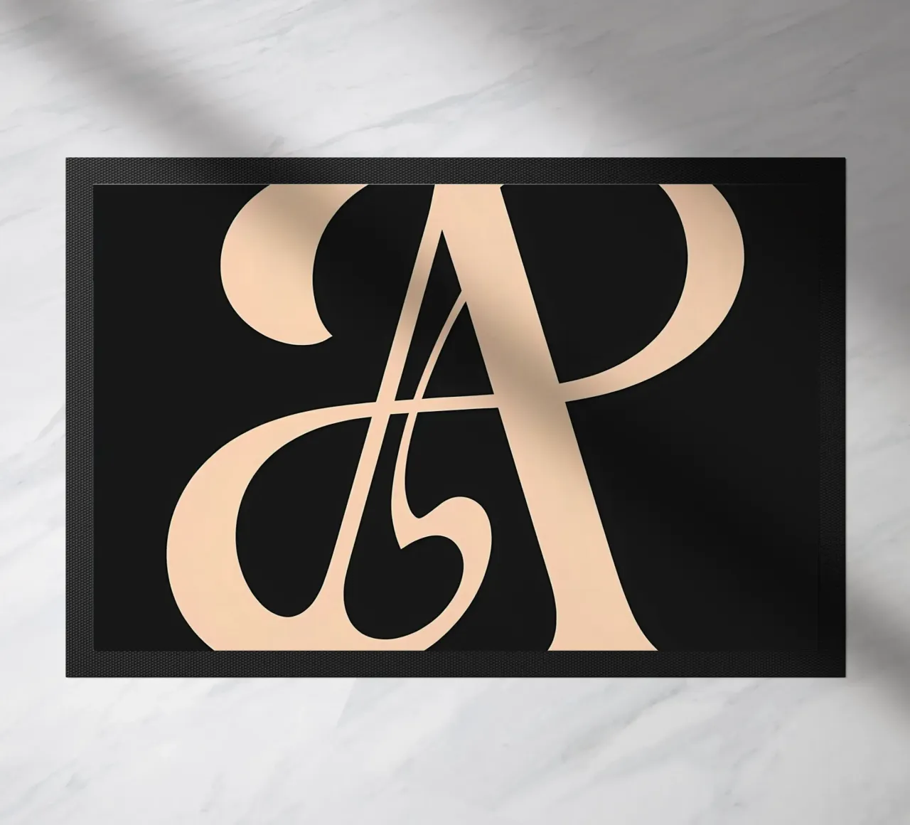 Cursive "A" doormat by inspirational quote