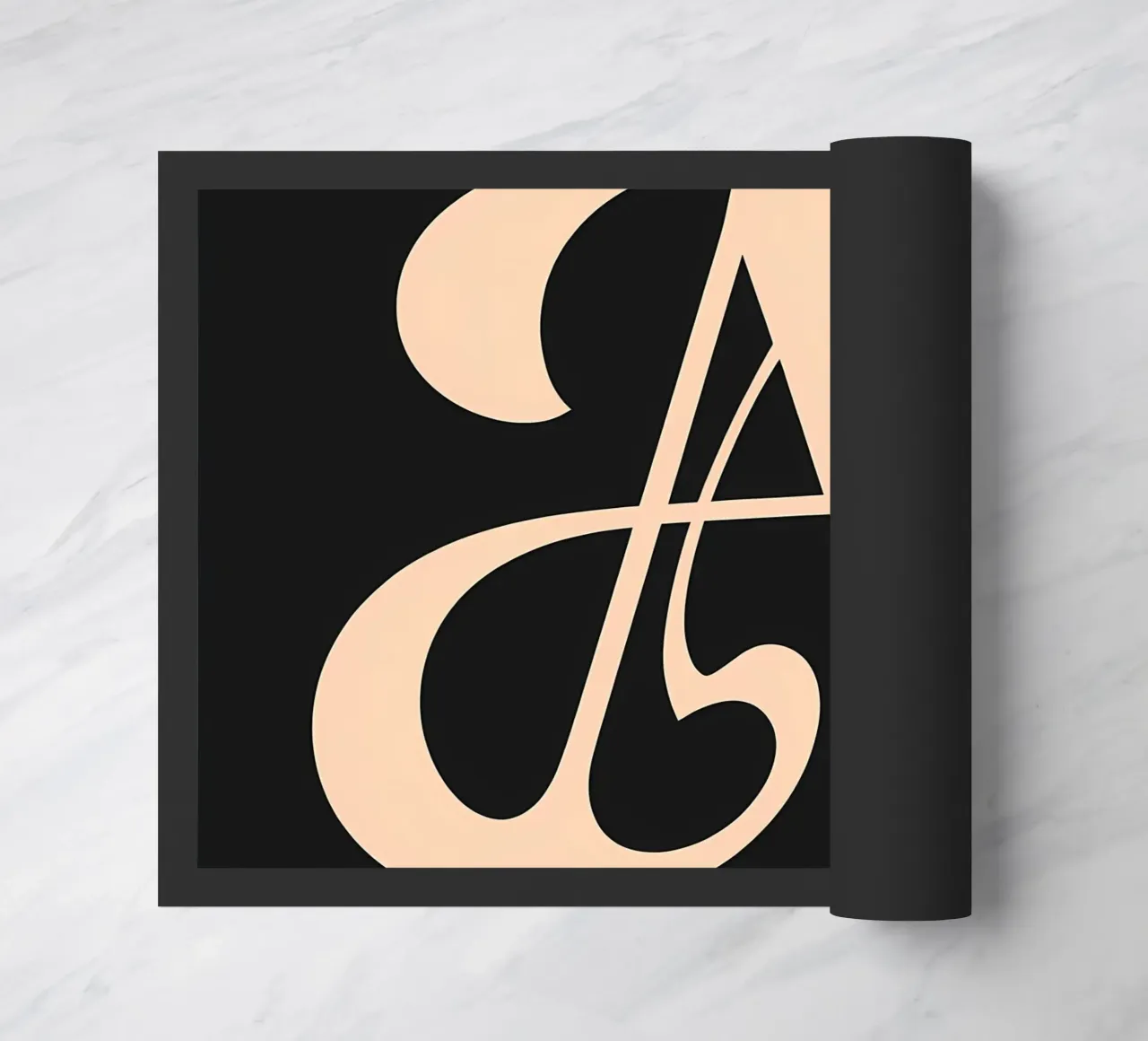 Cursive "A" doormat by inspirational quote