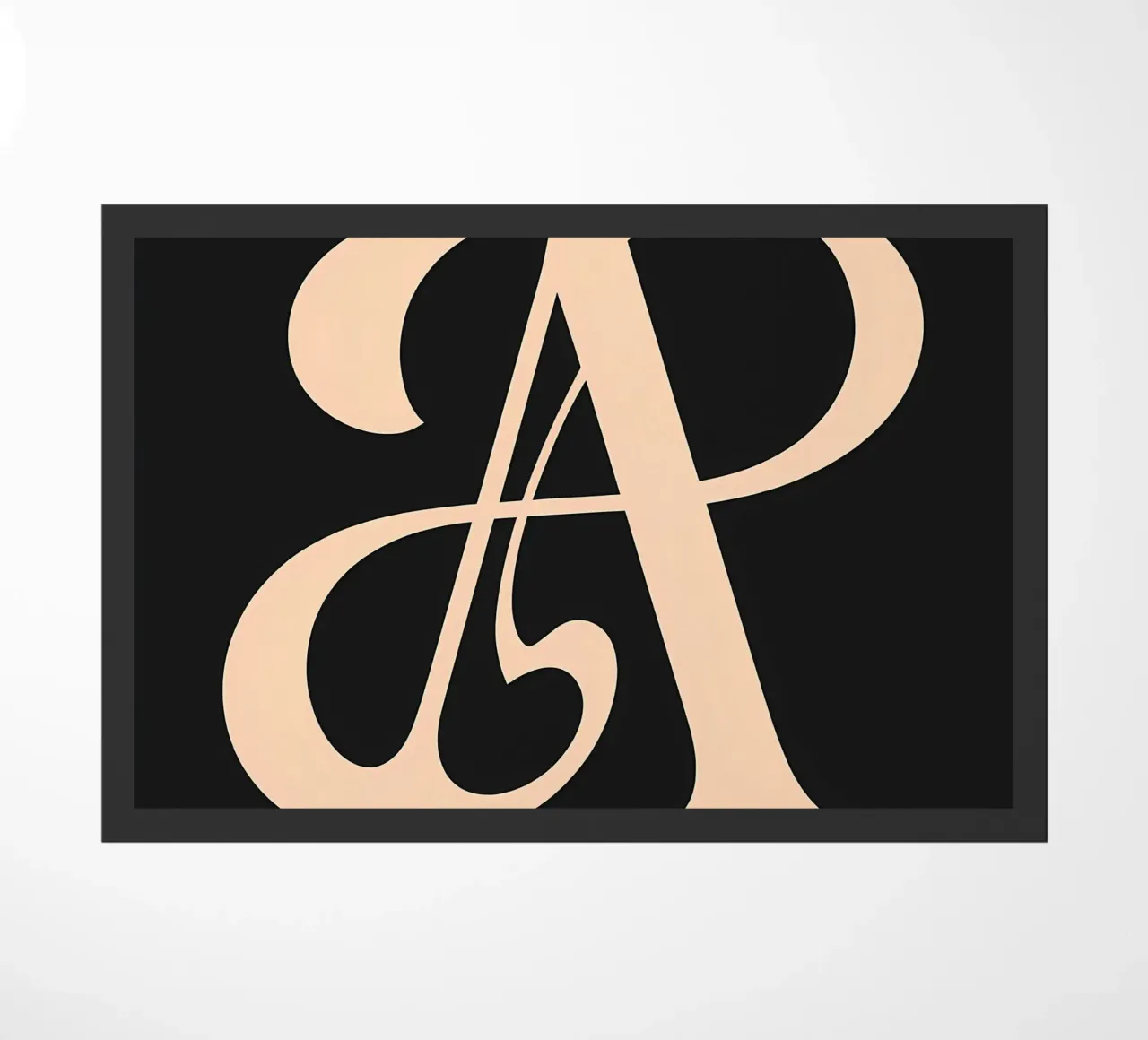 Cursive "A" doormat by inspirational quote