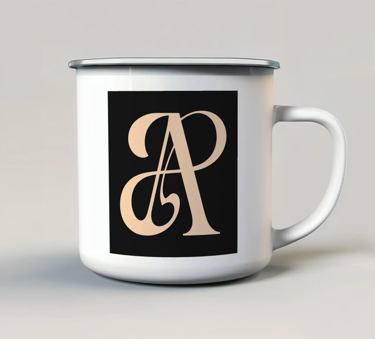 Corsivo "A" tazza in smalto da inspirational quote
