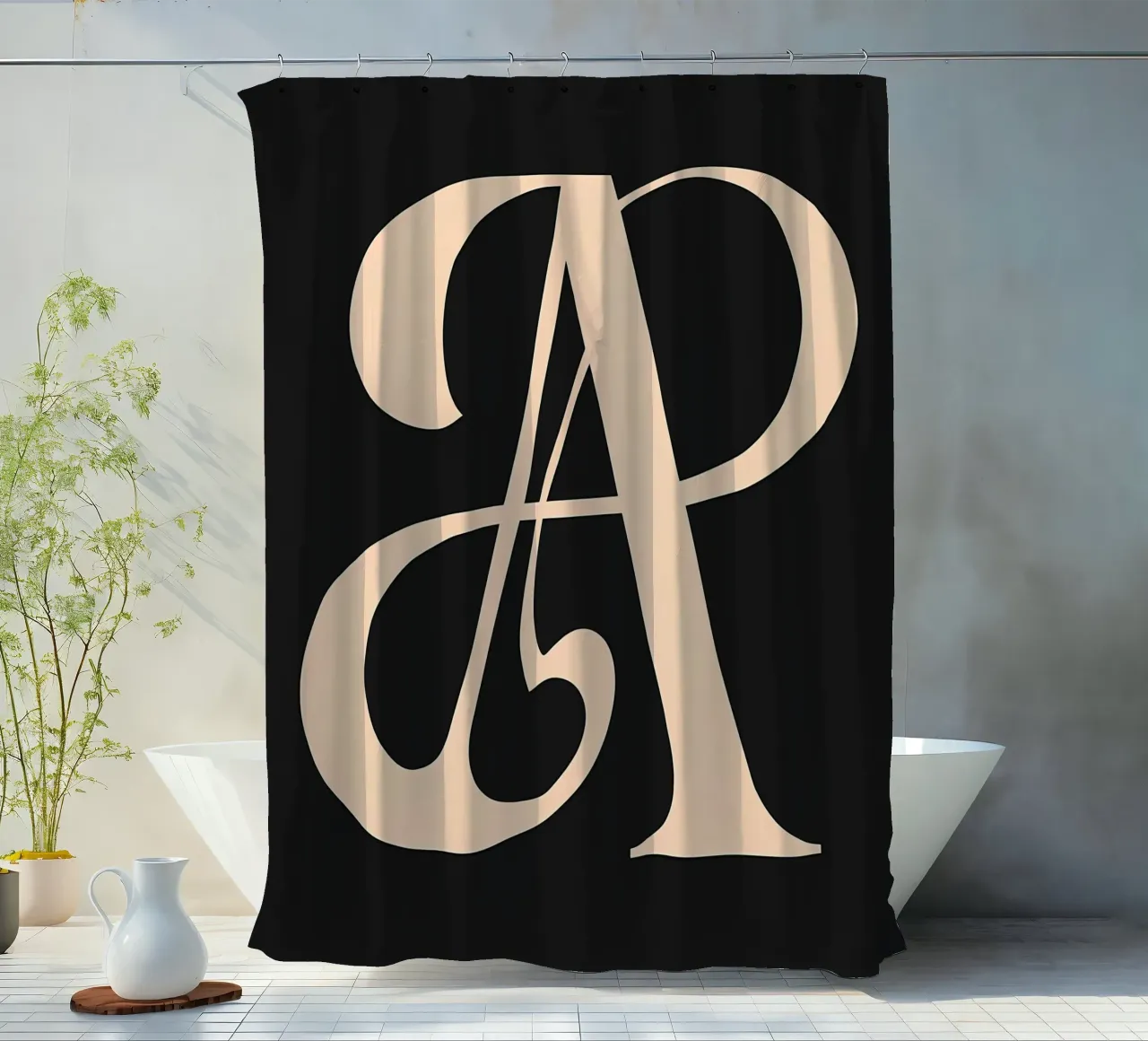 Kursiv "A" Duschvorhang von inspirational quote