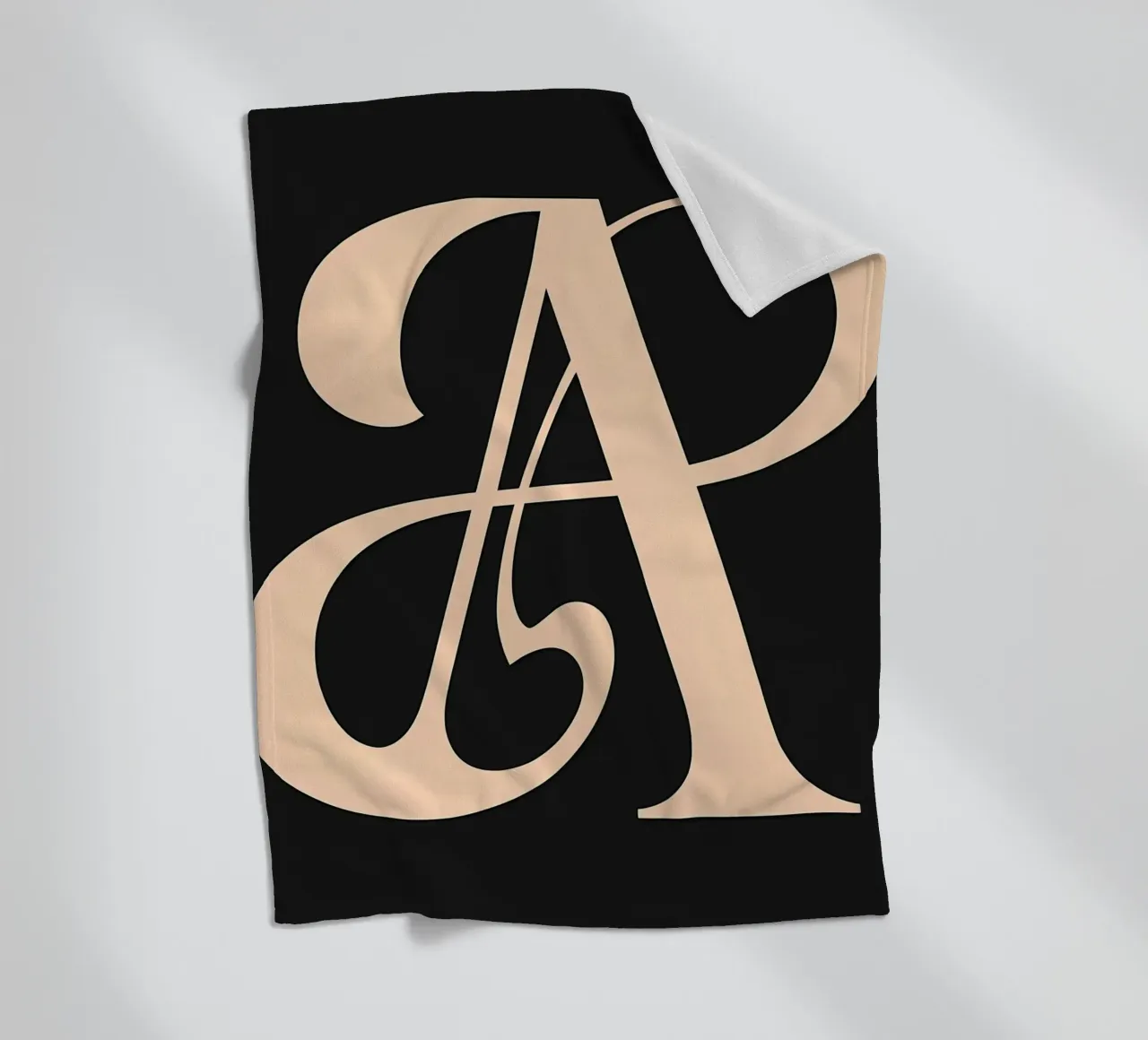 Cursive "A" fleece blanket by inspirational quote