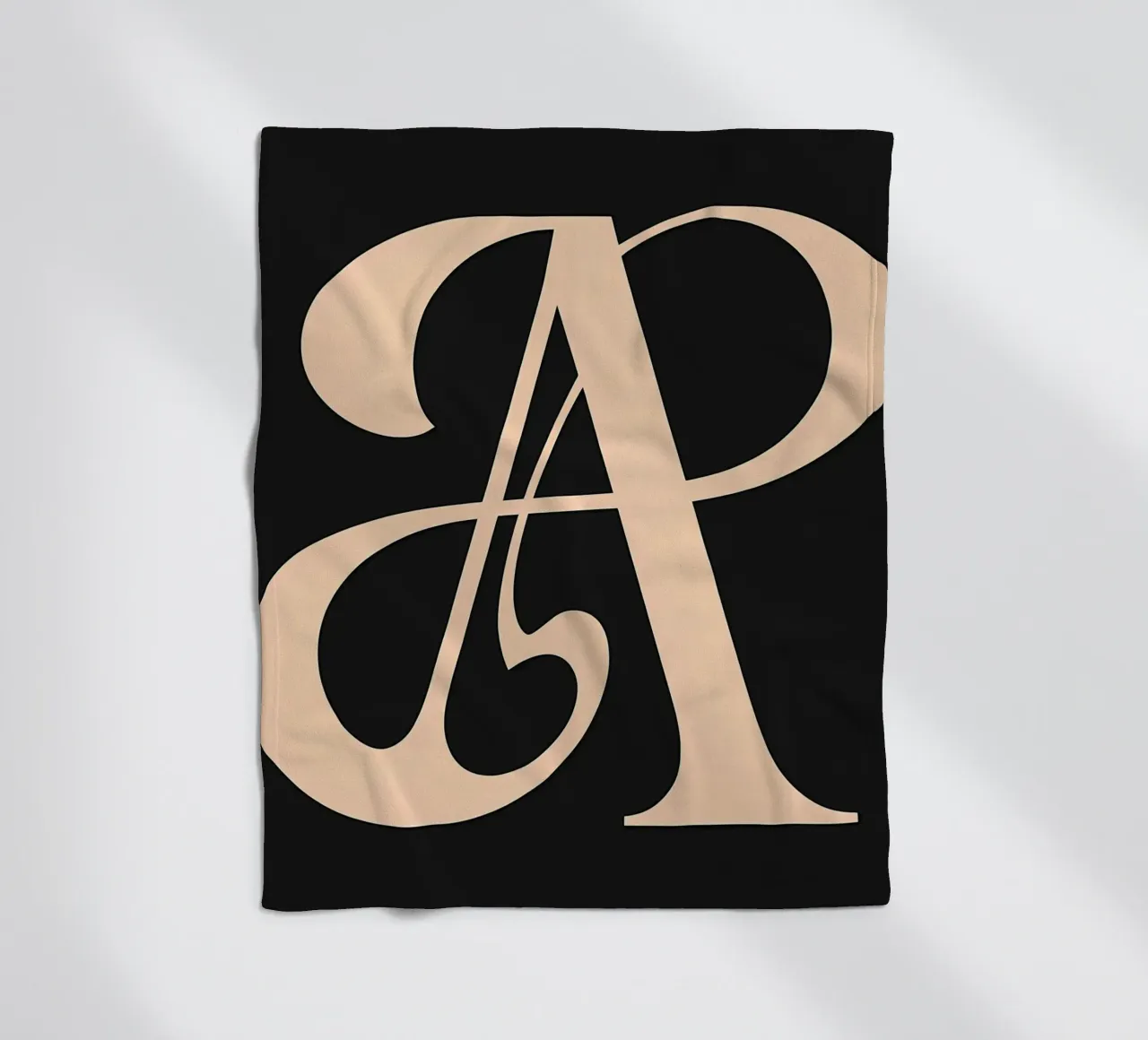 Cursive "A" fleece blanket by inspirational quote