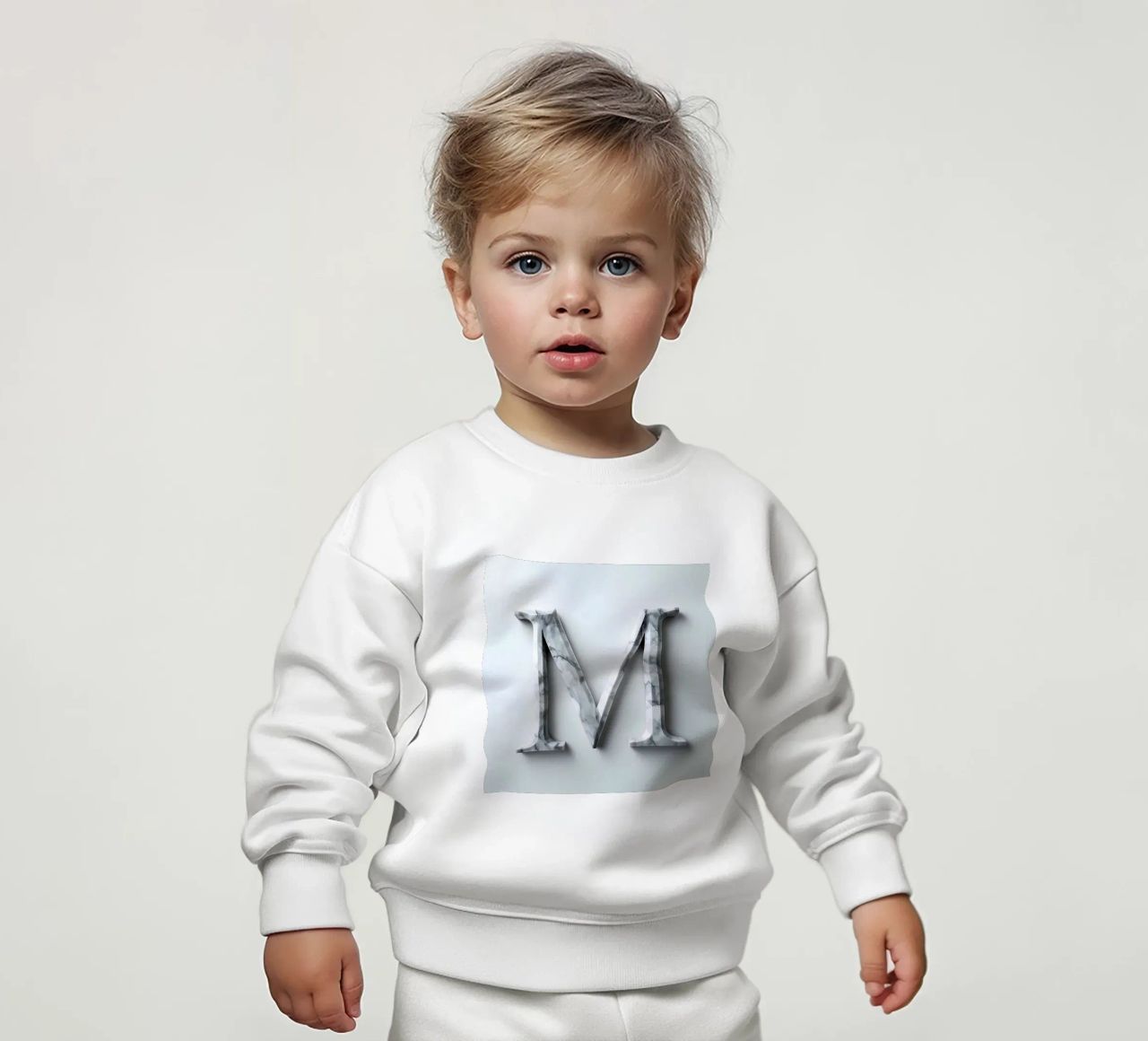 Monogramma "M" in marmo felpa neonato da inspirational quote