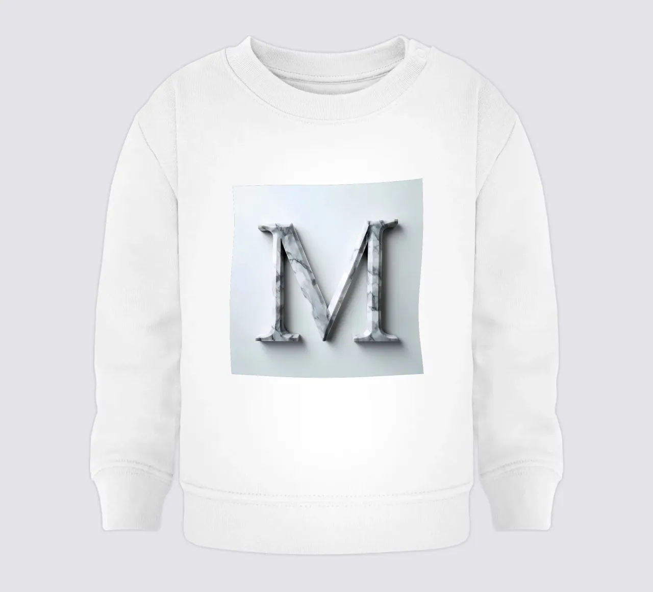 Marble Monogram "M" baby sweatshirt by inspirational quote