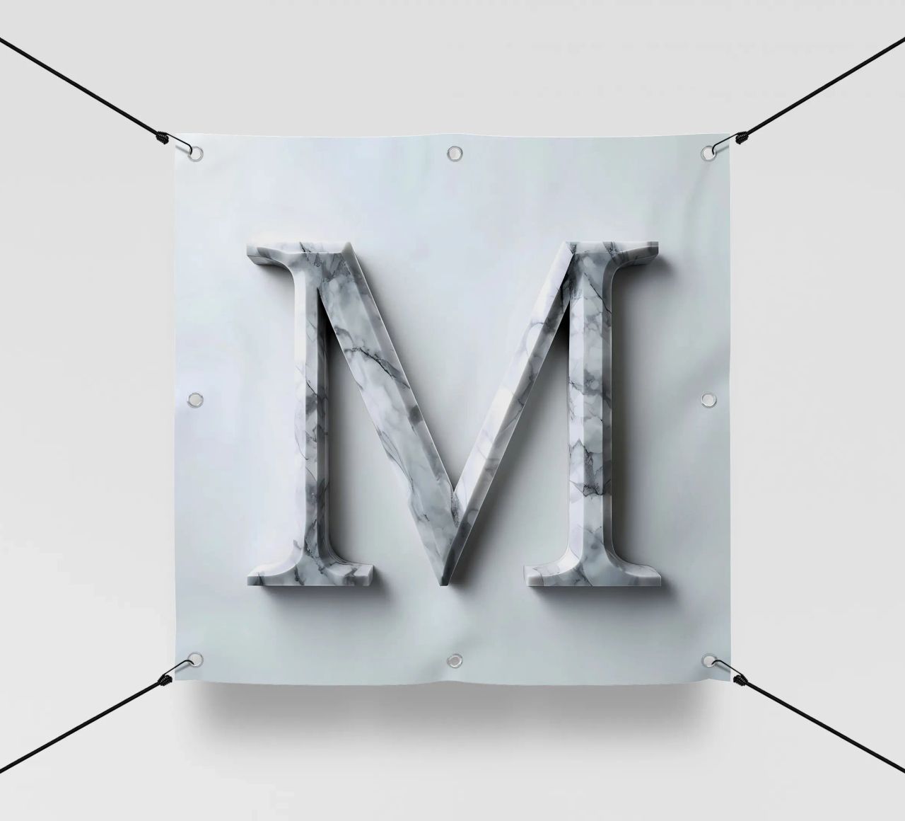 Monogramma "M" in marmo telo in pvc da inspirational quote
