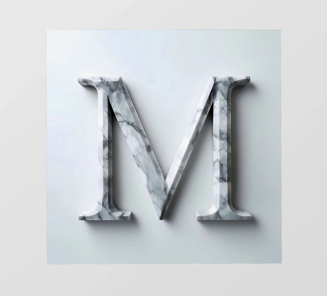 Monogramma "M" in marmo telo in pvc da inspirational quote