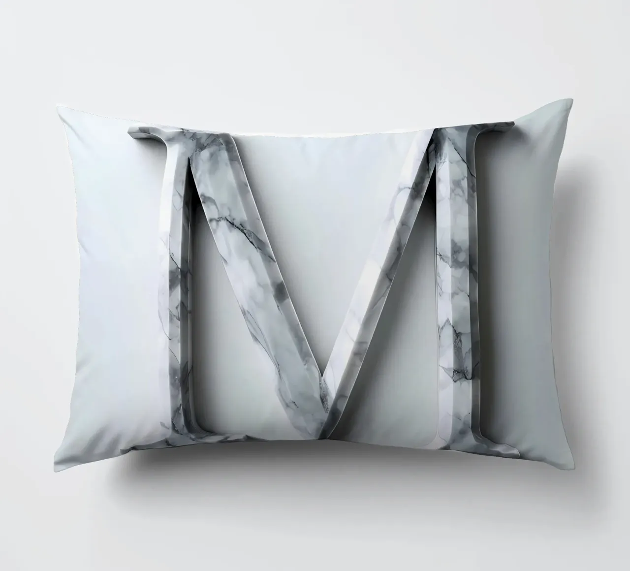 Monogramma "M" in marmo cuscino da inspirational quote