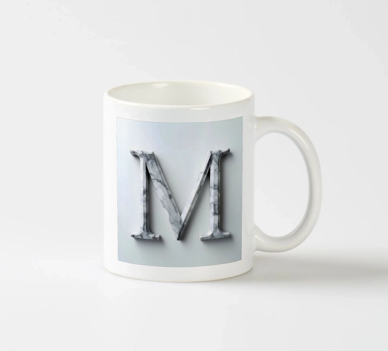 Monogramma "M" in marmo tazza in ceramica da inspirational quote