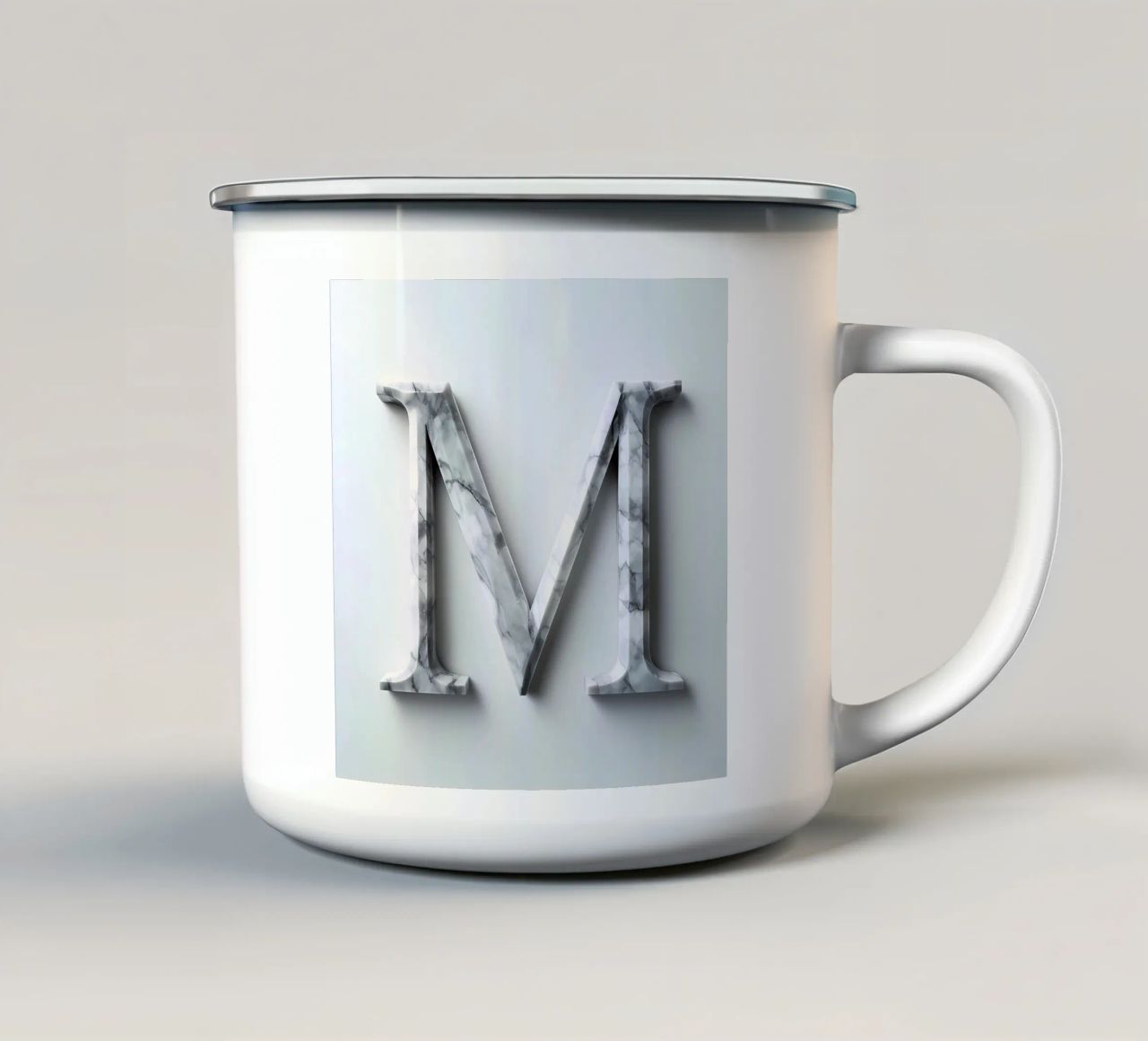 Monogramma "M" in marmo tazza in smalto da inspirational quote