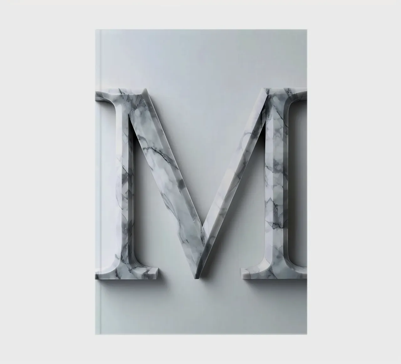 Marble Monogram "M" notebook by inspirational quote