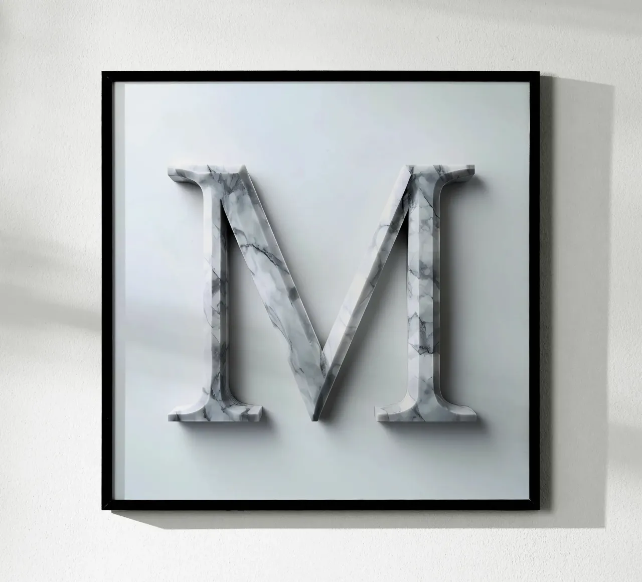 Monogramma "M" in marmo carta hahnemühle da inspirational quote