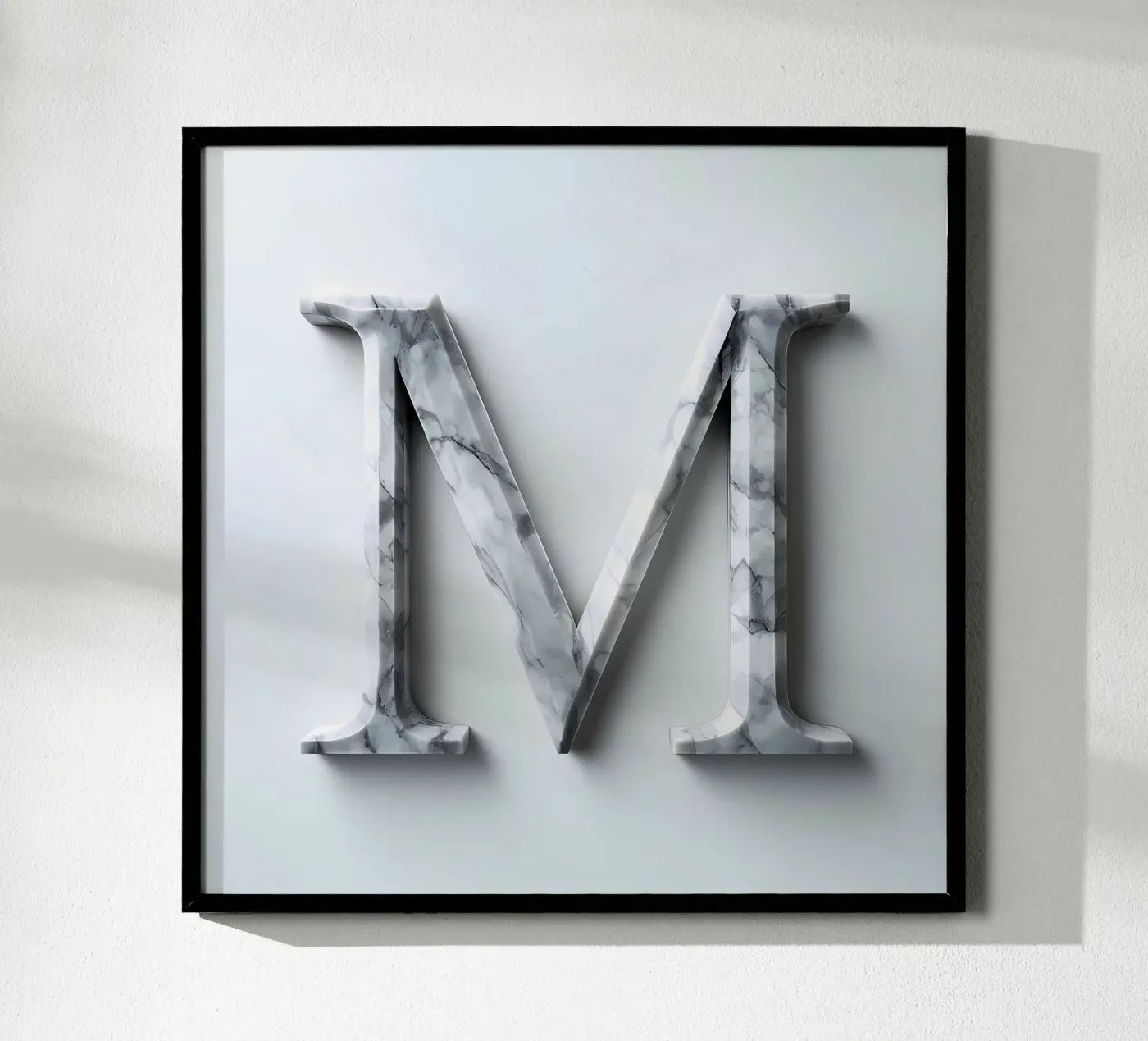 Marble Monogram "M" poster by inspirational quote