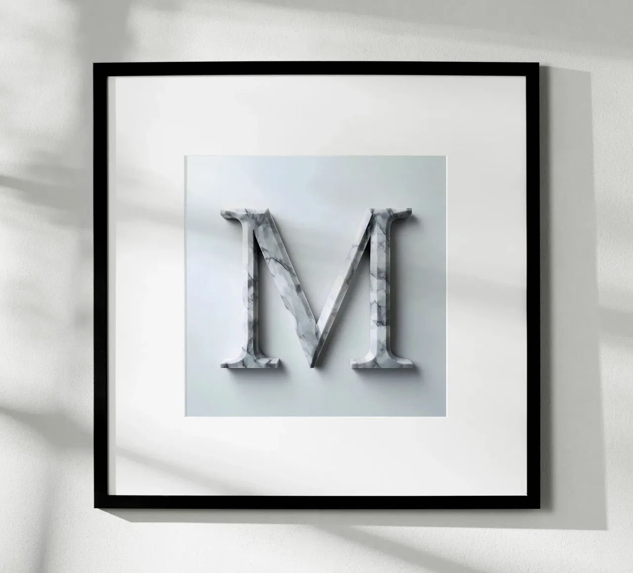 Monogramma "M" in marmo poster da inspirational quote