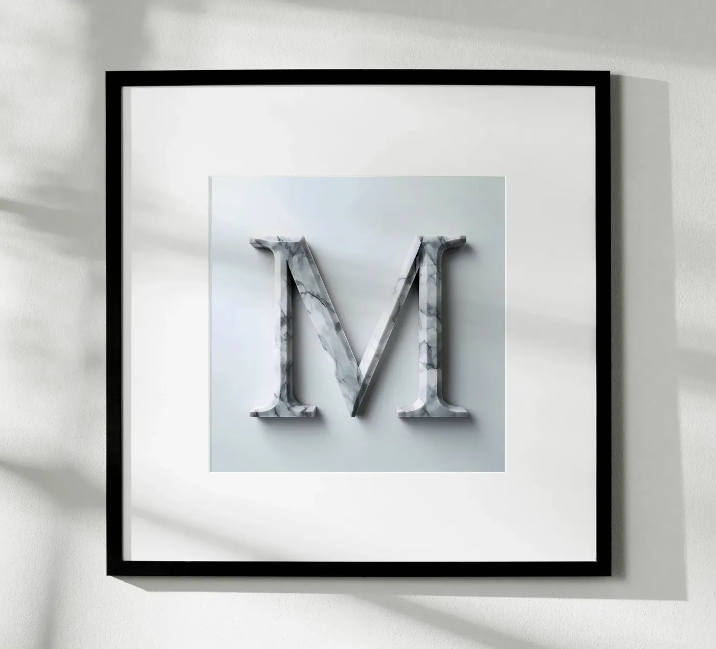 Marble Monogram "M" poster by inspirational quote