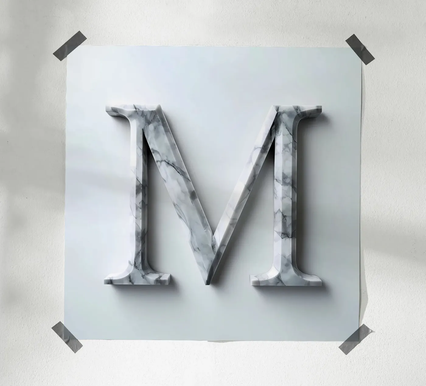 Marble Monogram "M" poster by inspirational quote