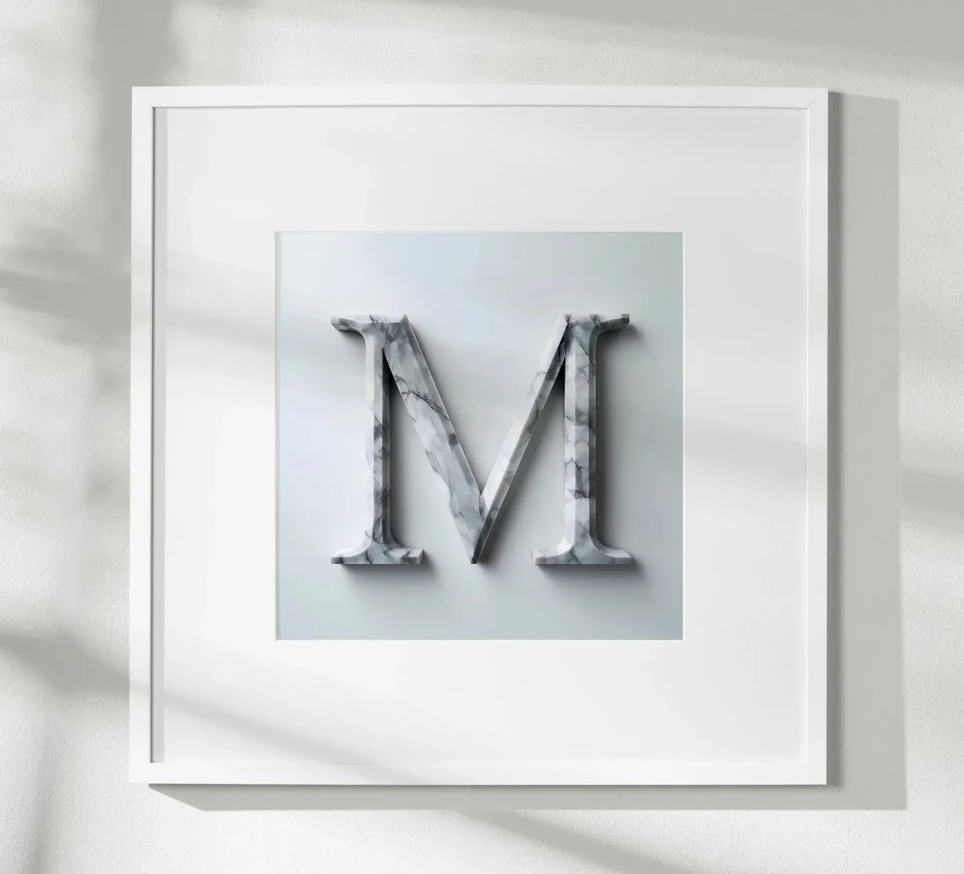 Marble Monogram "M" poster by inspirational quote