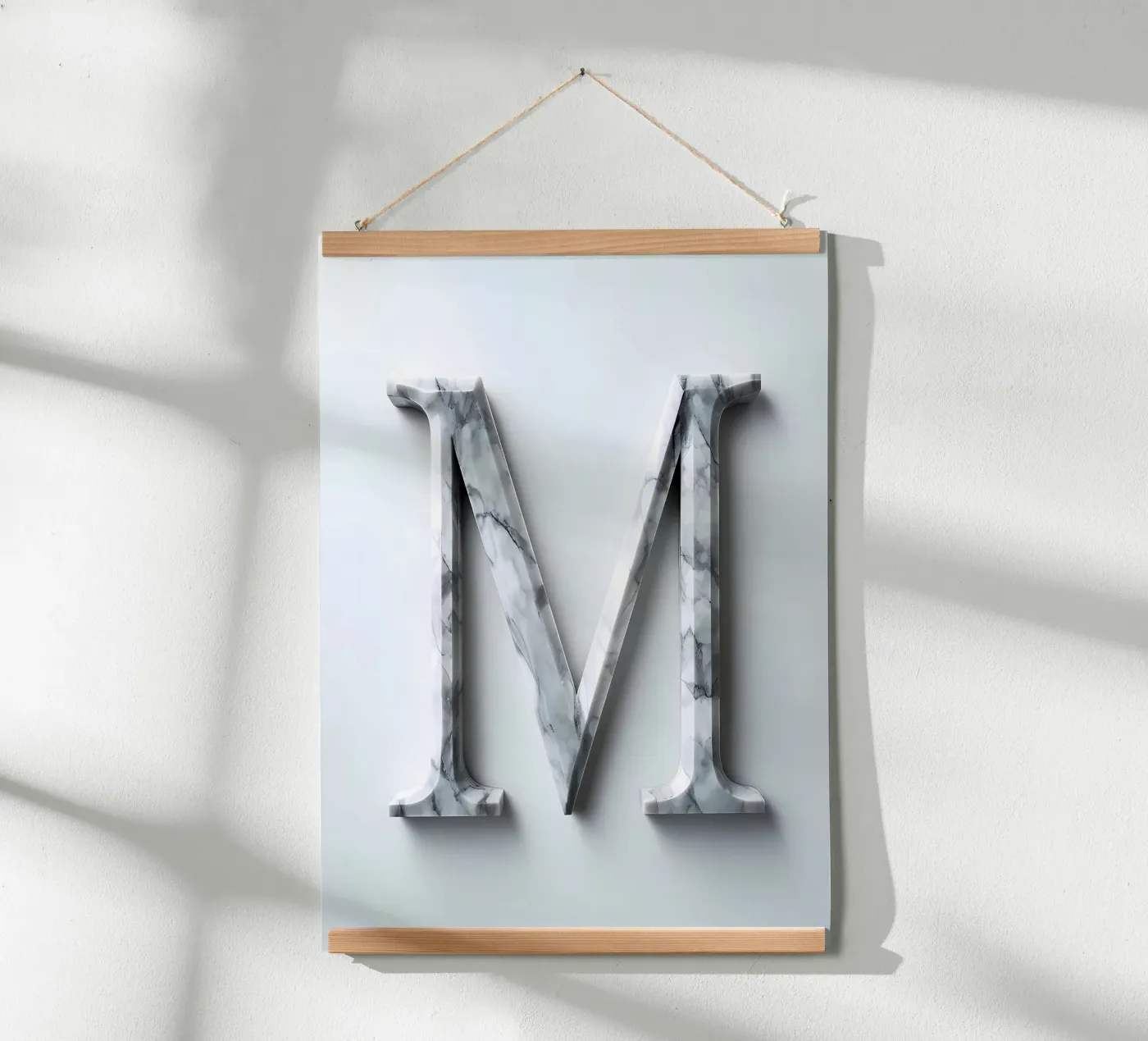 Marble Monogram "M" poster by inspirational quote
