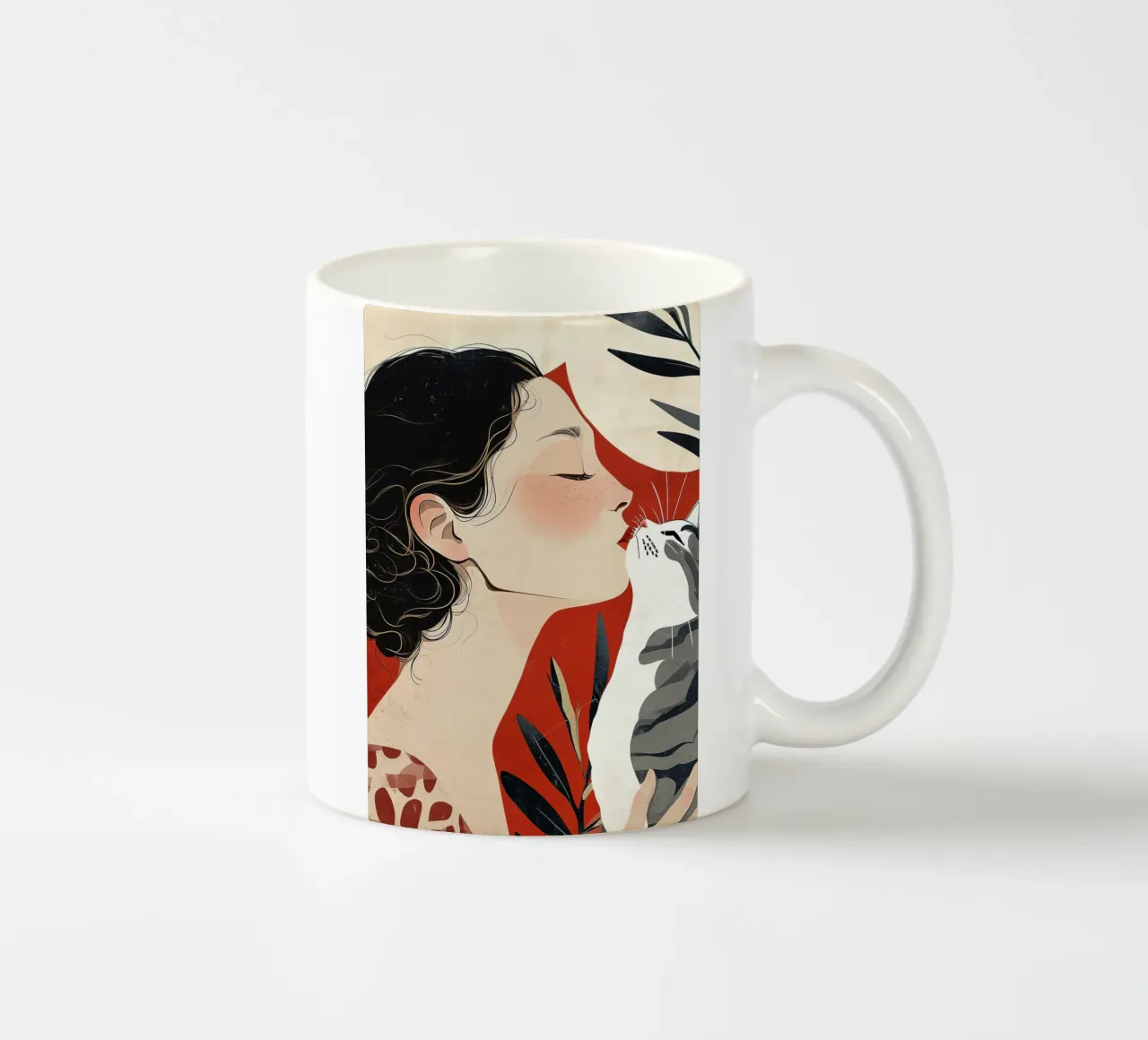 Kitty ti amo arte animale tazza in ceramica da Justyna Jaszke JBJart