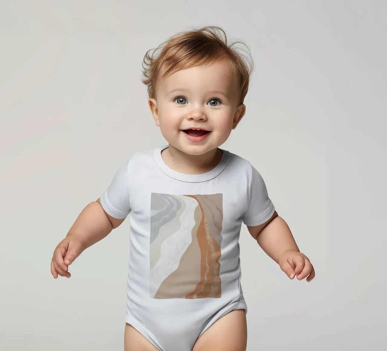 Abstract Beach Waves Artwork short-sleeve baby romper by Melloi Art Print