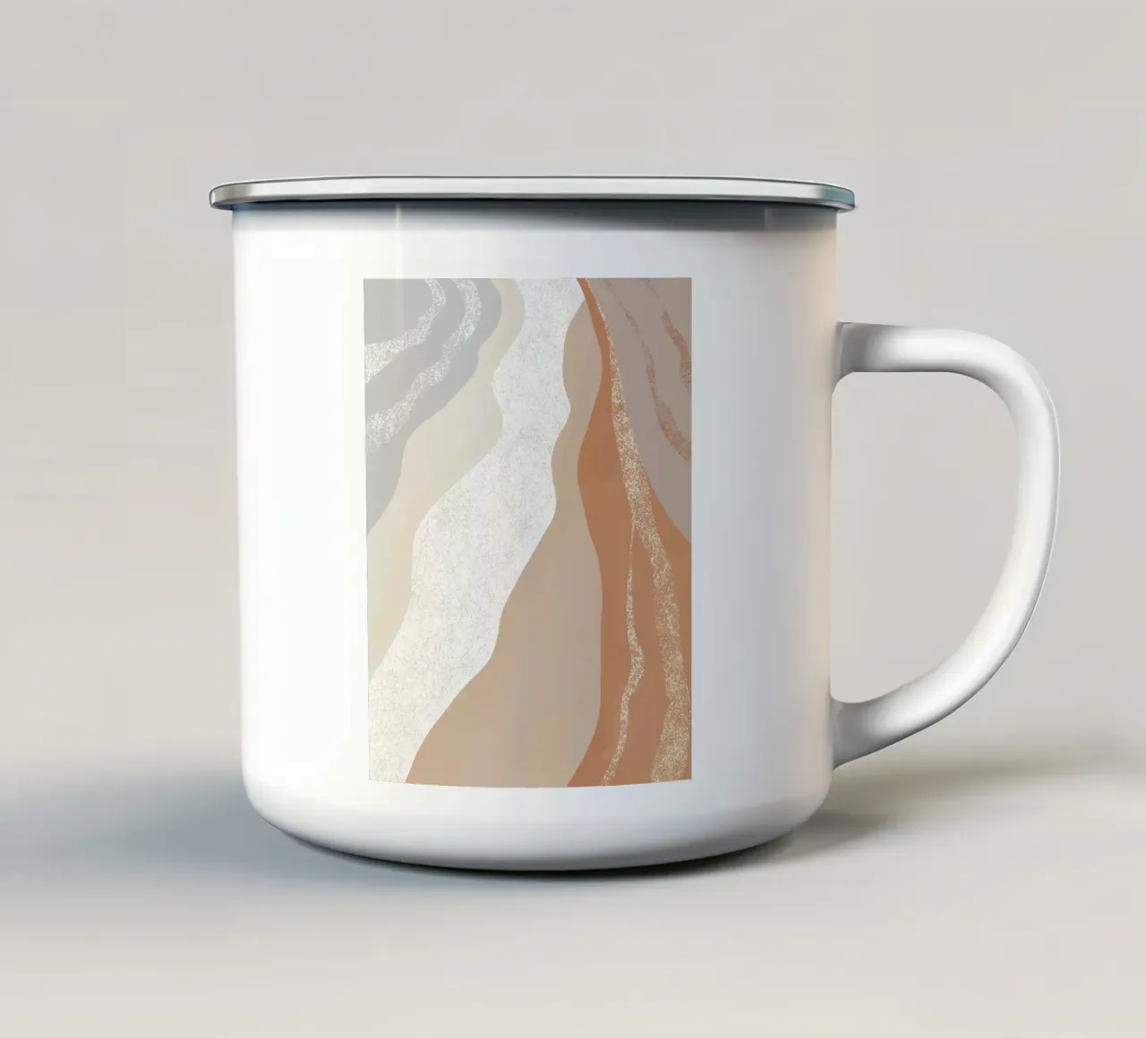 Abstract Strand Golven Kunstwerk emaille mok van Melloi Art Print