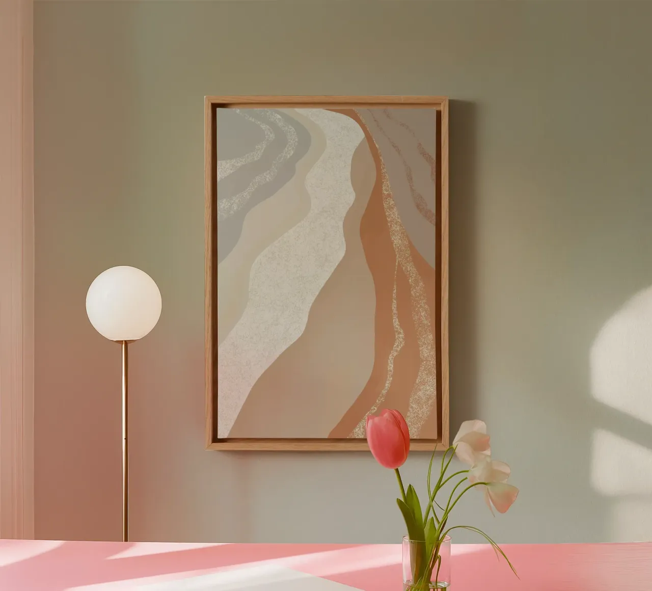 Abstract Beach Waves Artwork canvas by Melloi Art Print