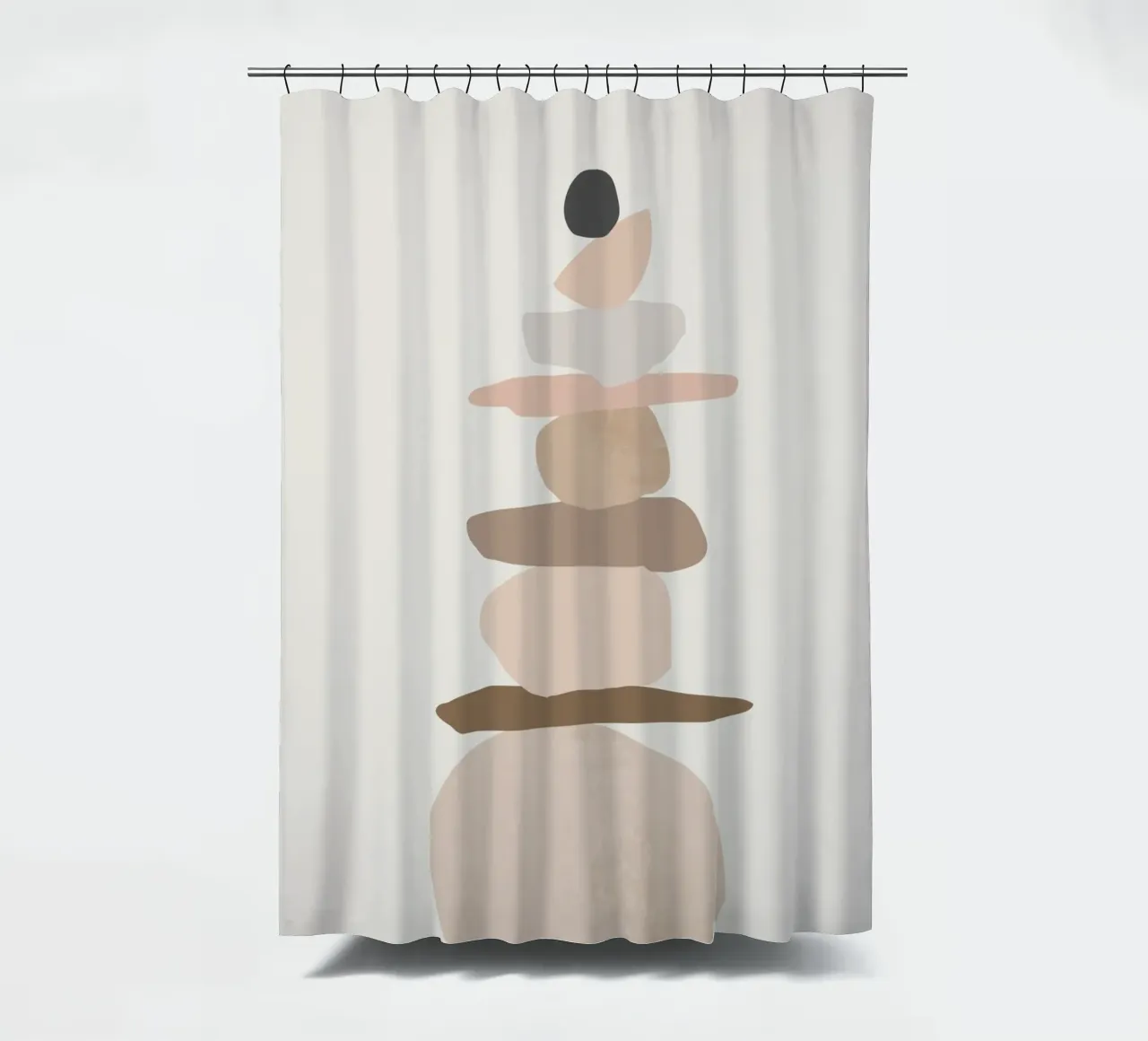 Abstract Rock Cairn Art shower curtain by Melloi Art Print