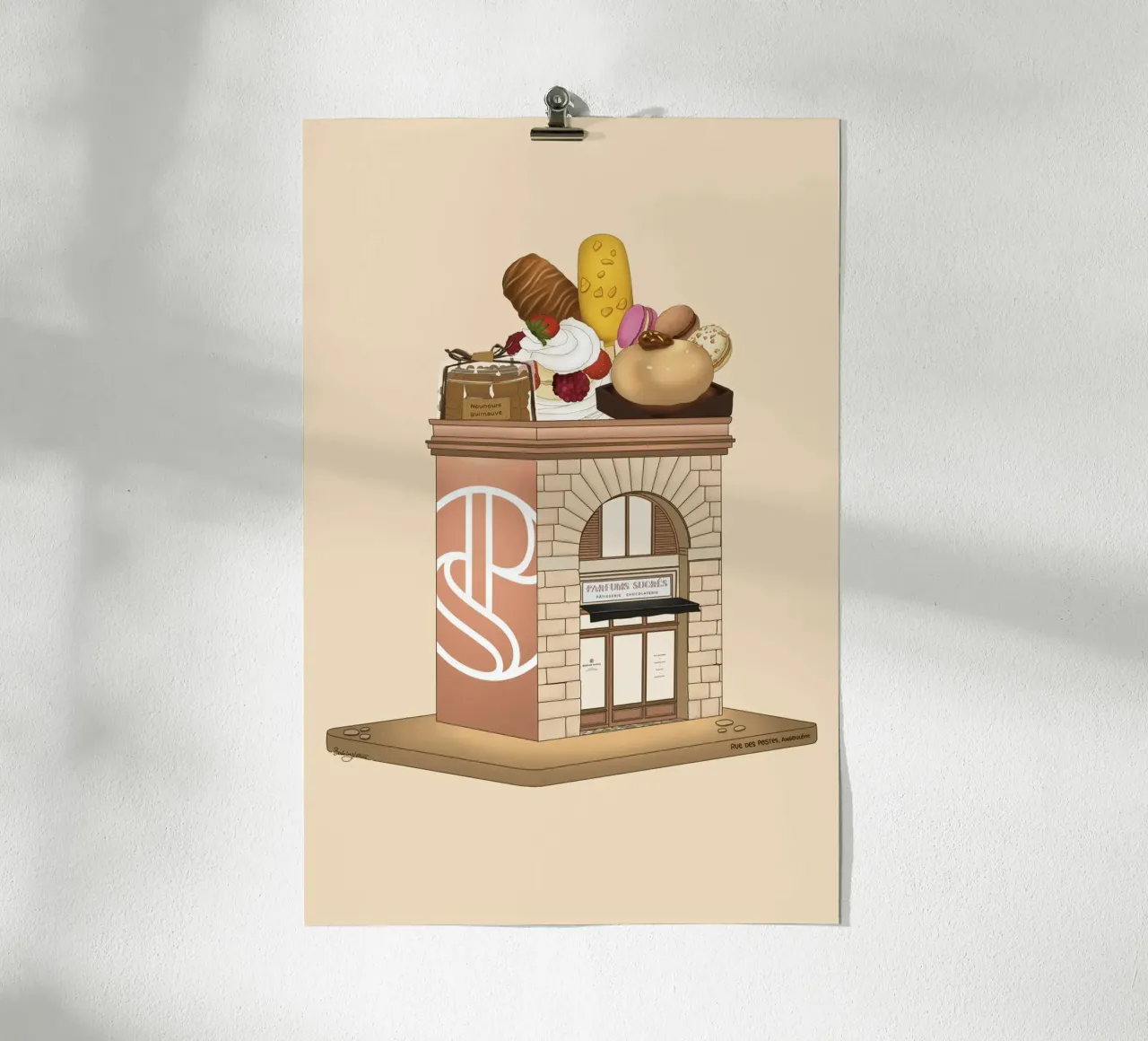 Parfums Sucrés poster con telaio in legno da StudioNaïa
