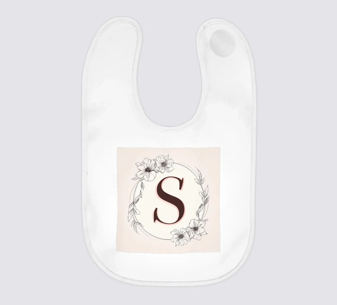 Monogramma floreale "S" bavaglino da inspirational quote