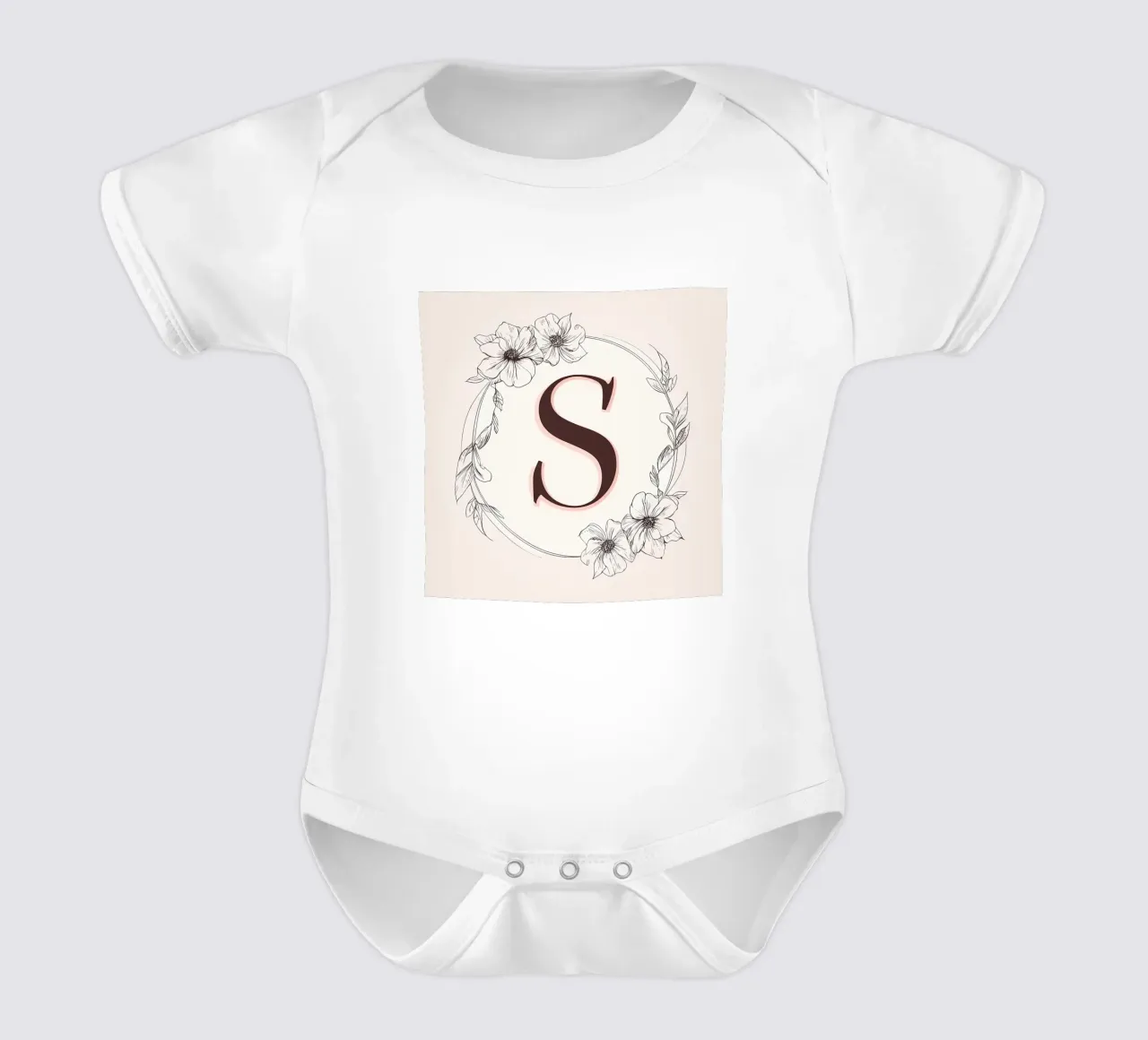 Monogramma floreale "S" body neonato maniche corte da inspirational quote
