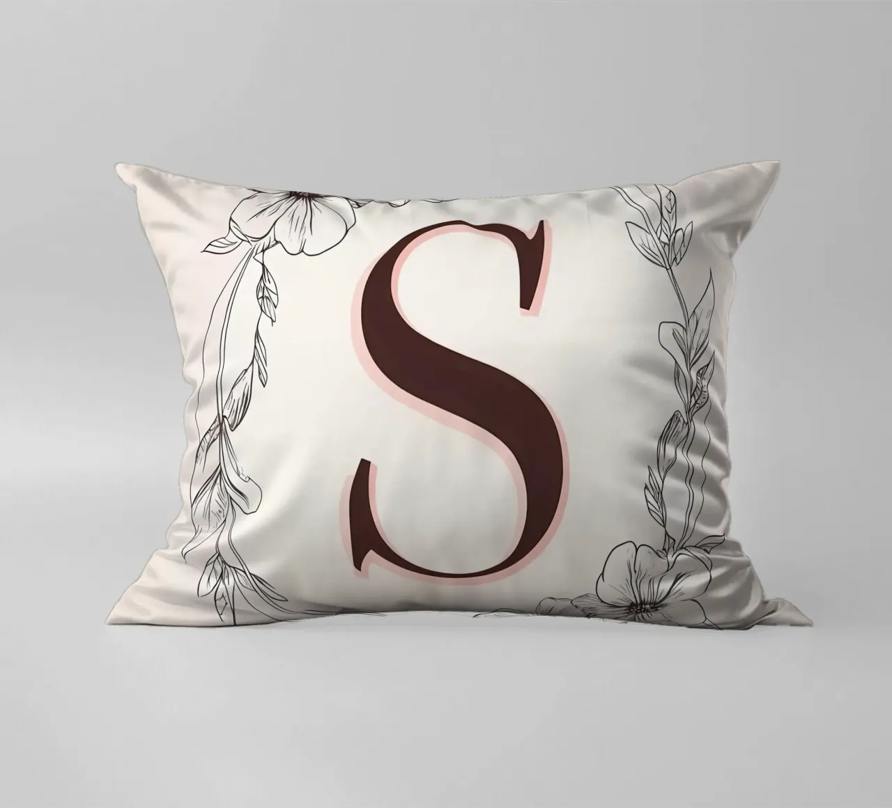 Monogramma floreale "S" cuscino da inspirational quote