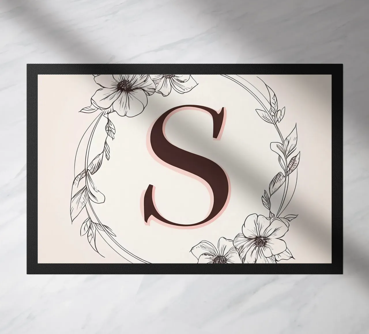 Monogramma floreale "S" zerbino da inspirational quote