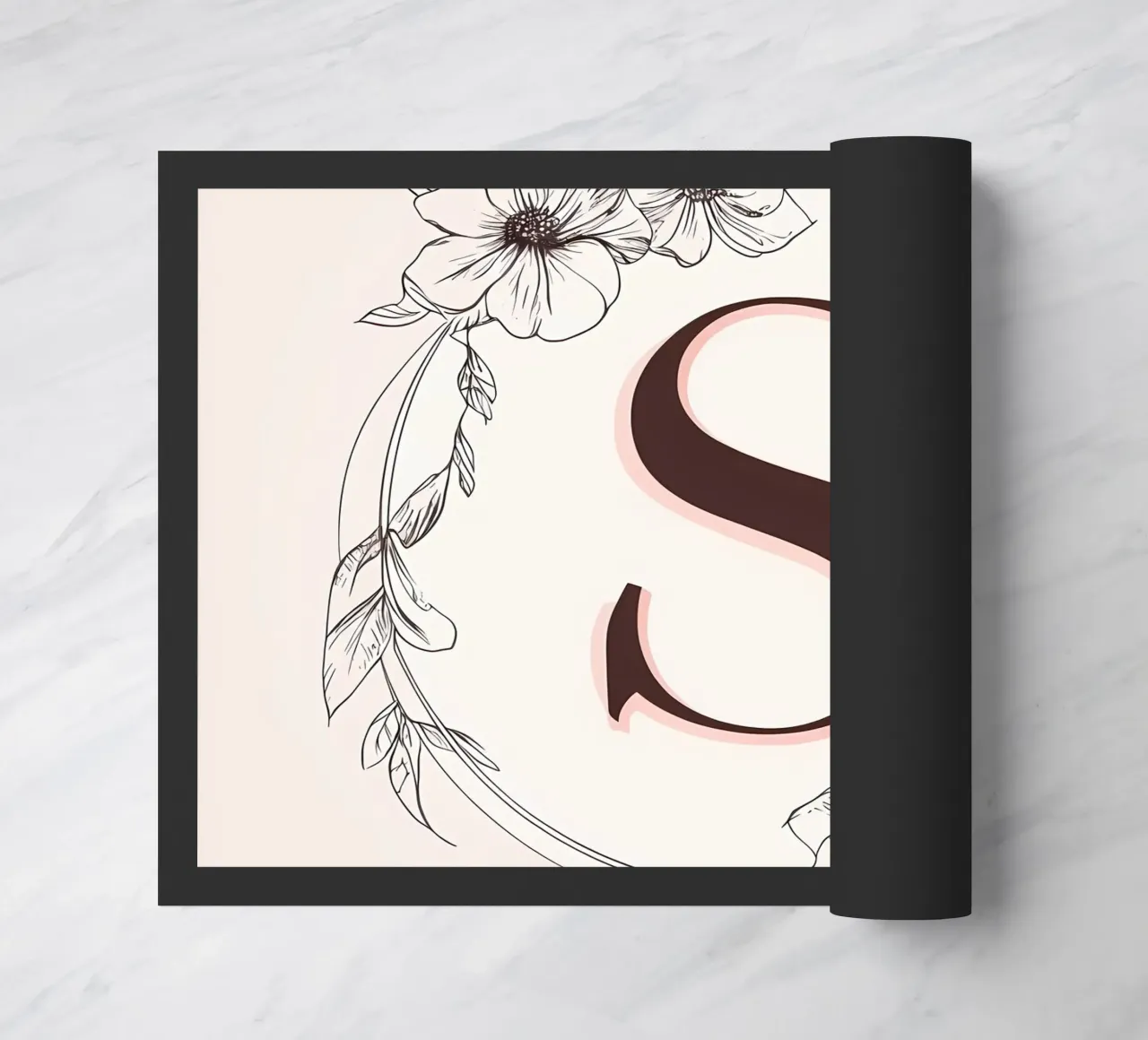 Monogramma floreale "S" zerbino da inspirational quote
