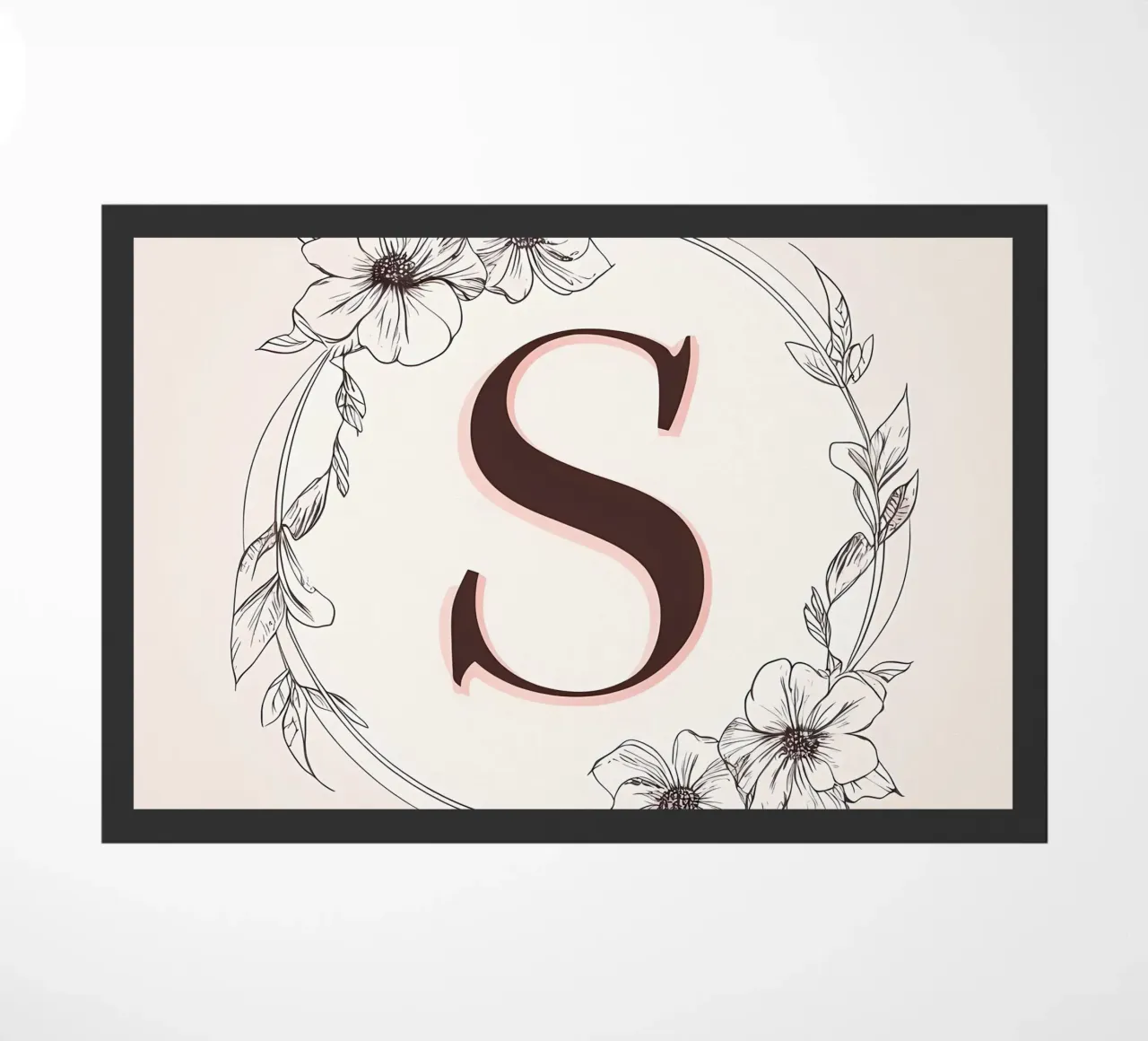 Monogramma floreale "S" zerbino da inspirational quote