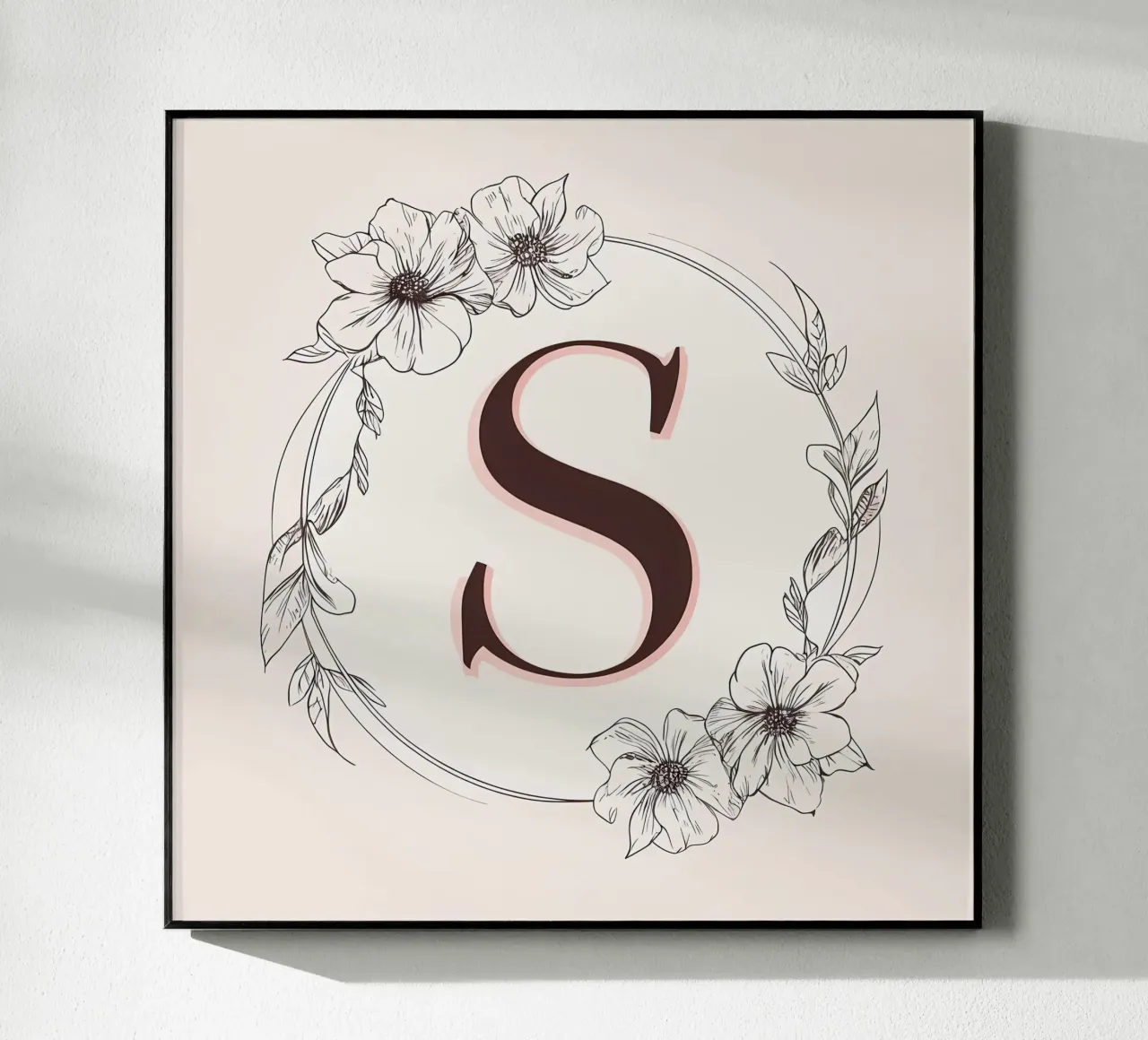 Monogramma floreale "S" plexiglass da inspirational quote