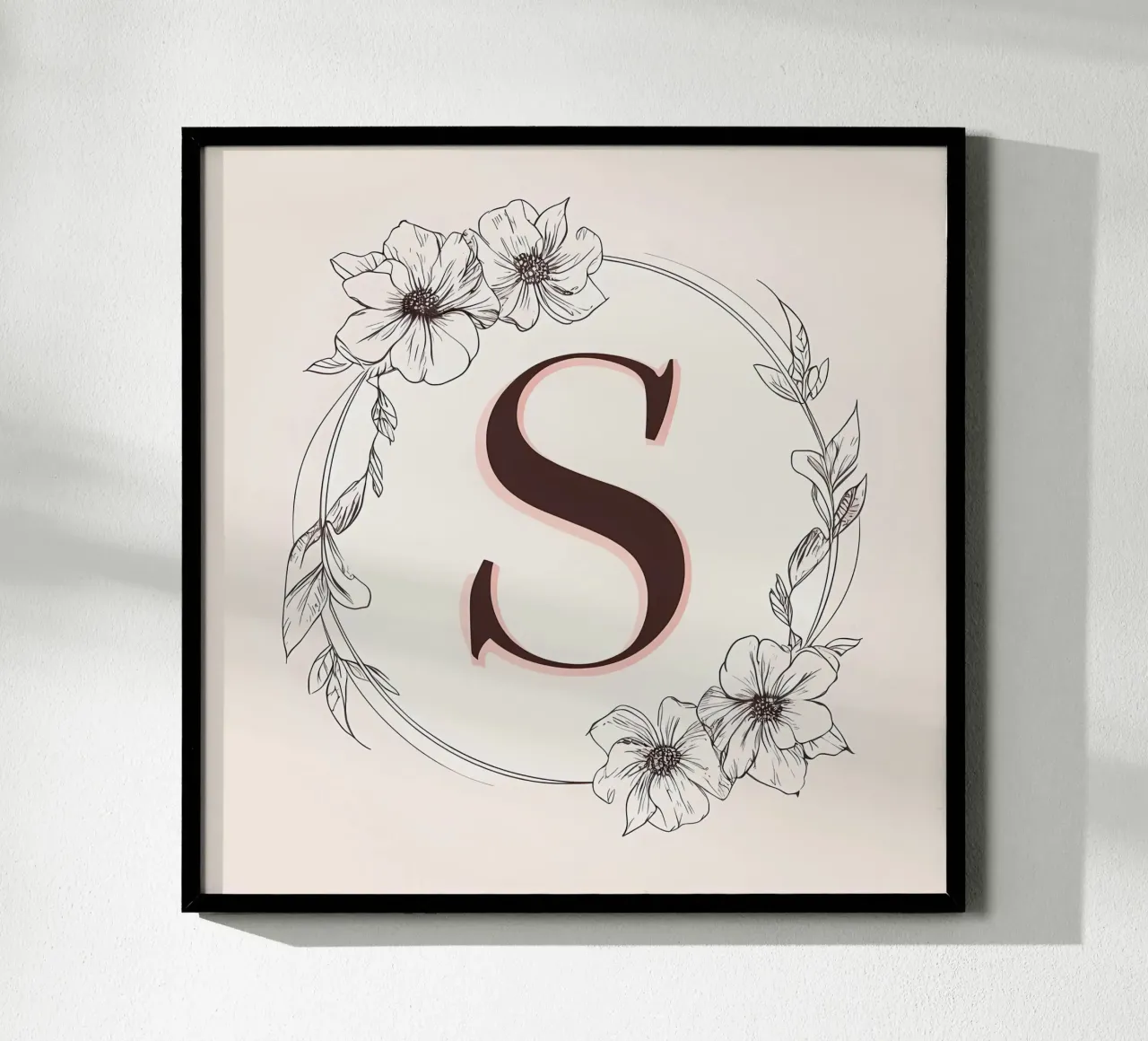 Monogramma floreale "S" poster da inspirational quote