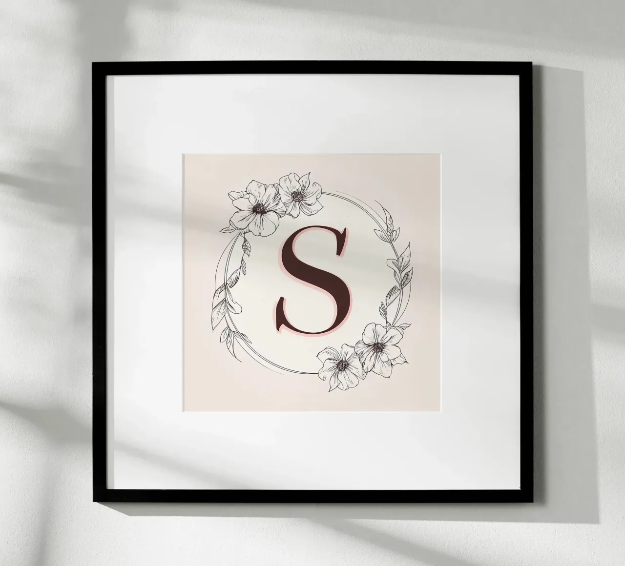 Monogramma floreale "S" poster da inspirational quote