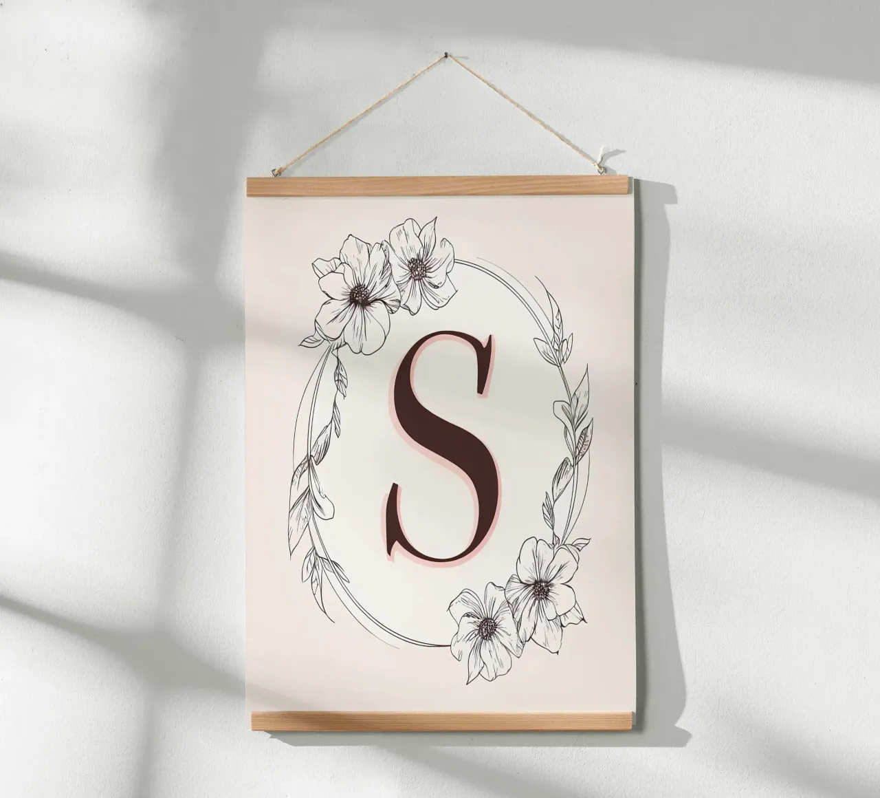 Monogramma floreale "S" poster da inspirational quote