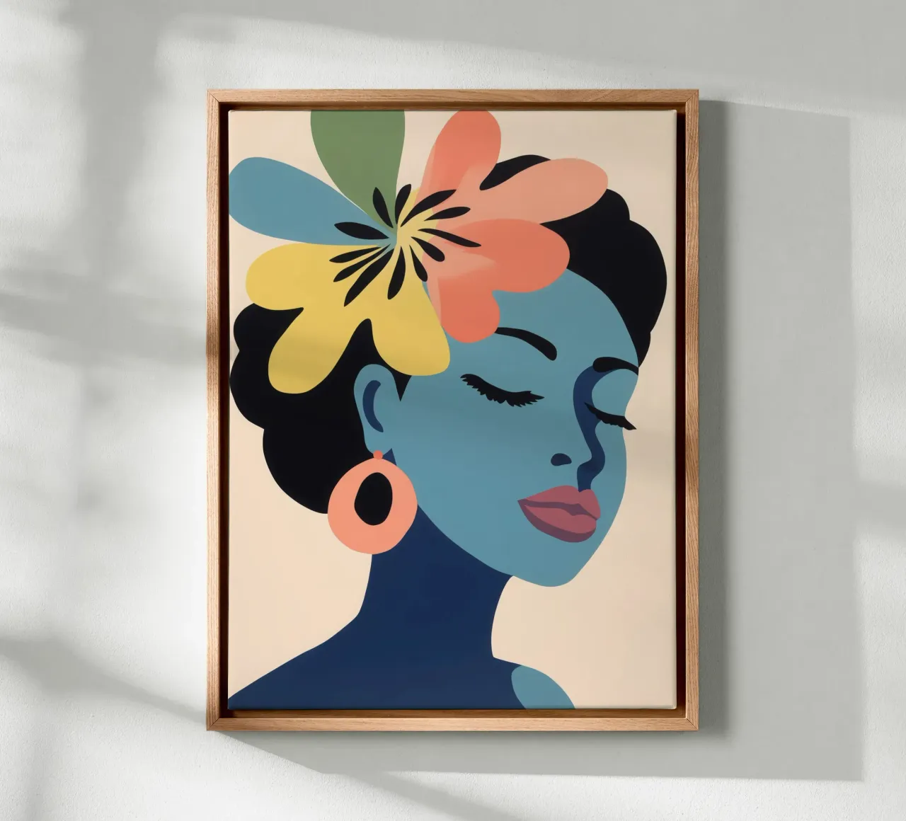 The bloom of my years | Muse in blue canvas with Floater frame by Autofocus