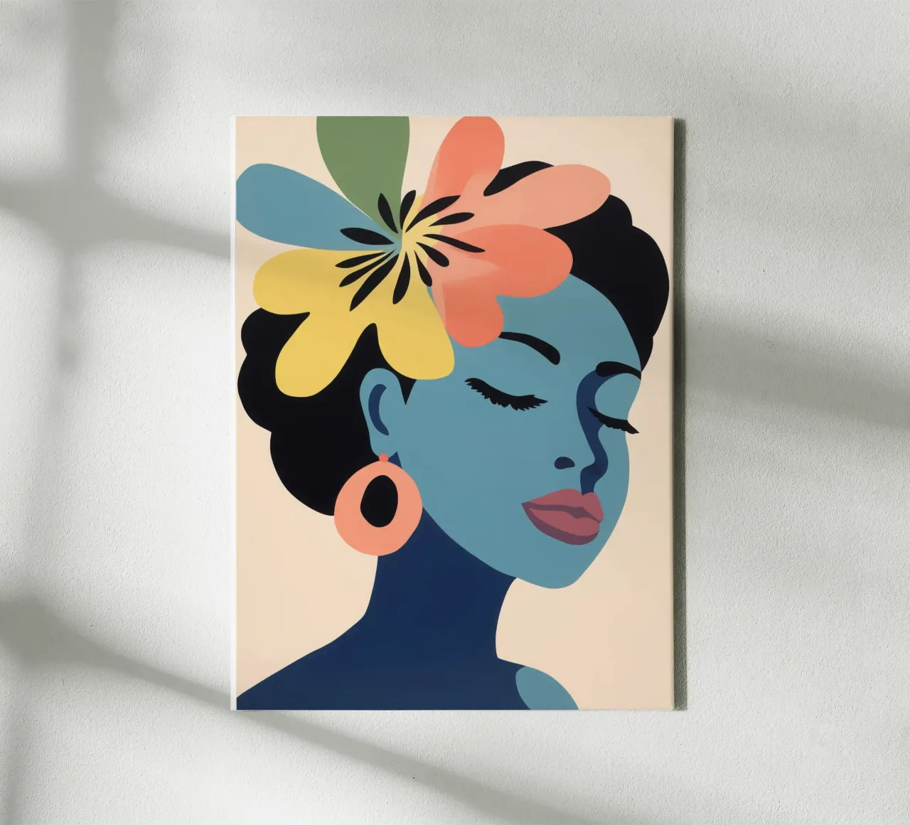 The bloom of my years | Muse in blue canvas with Floater frame by Autofocus