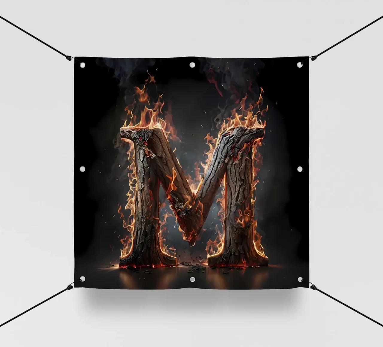 "Fiery M: una fiammata di intensità". telo in pvc da inspirational quote